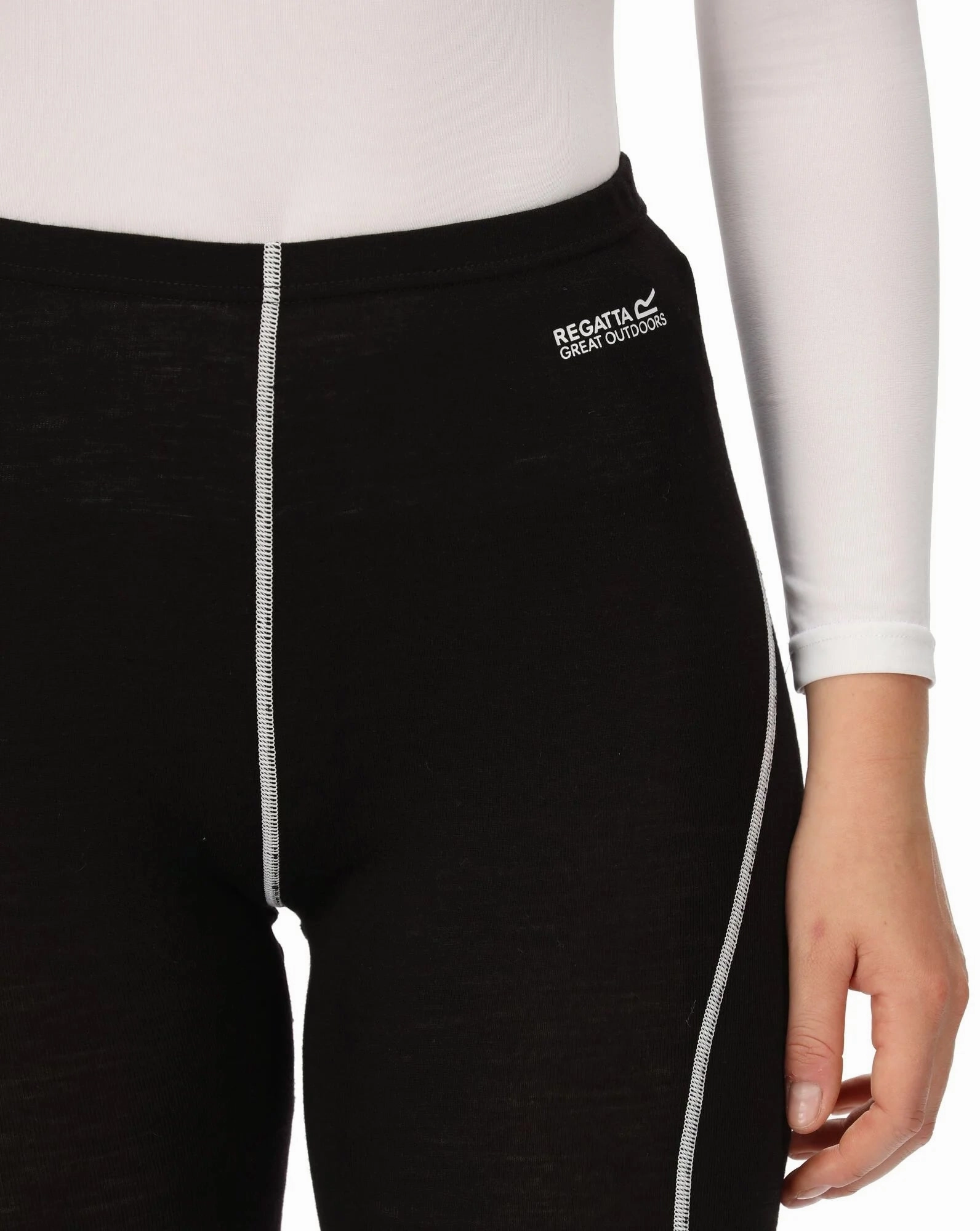 Regatta Zimba Merino Baselayer Womens Long Tights - Black Street Comfort