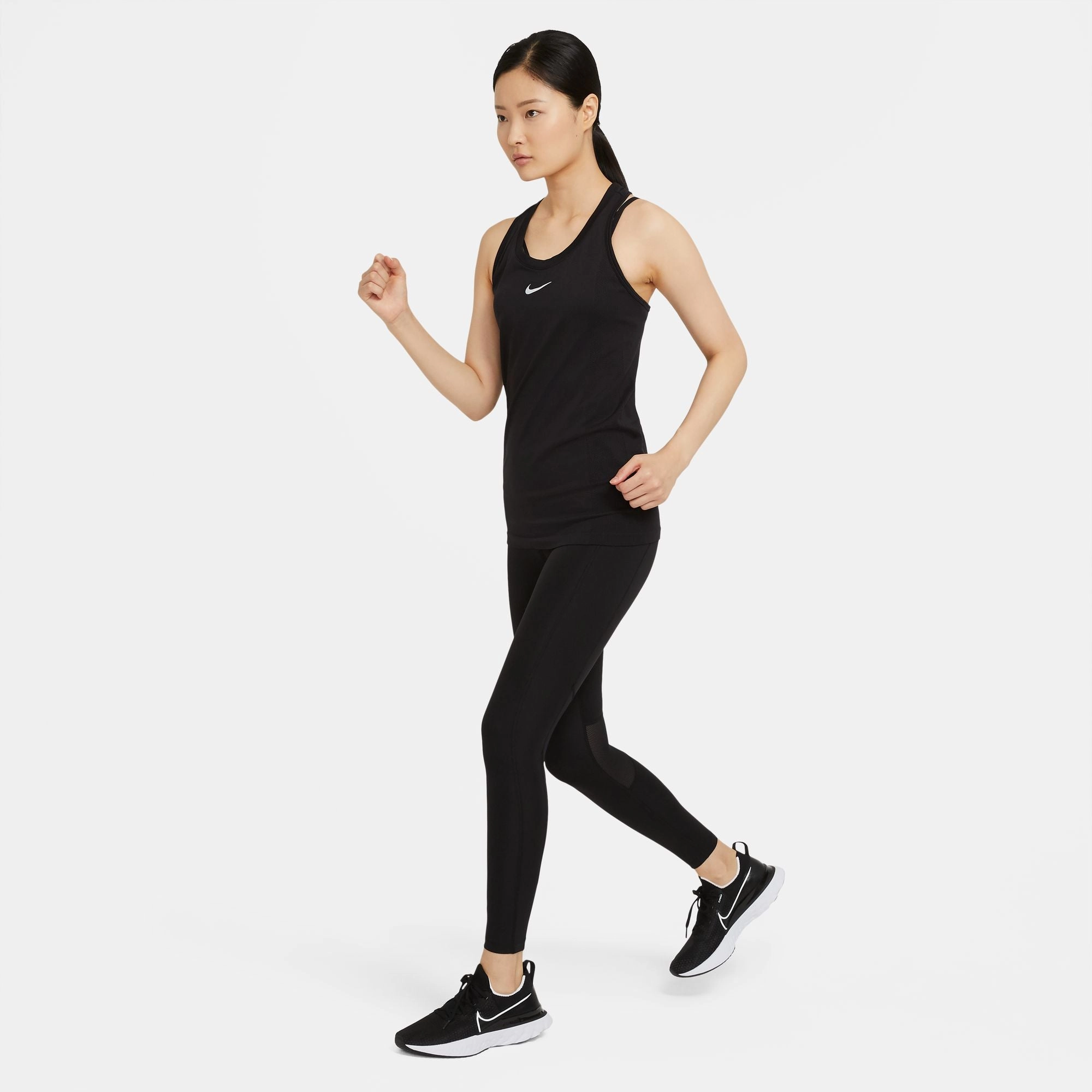Nike Women's Epic Fast Mid-Rise Pocket Running Tight Black StainReleaseCoating