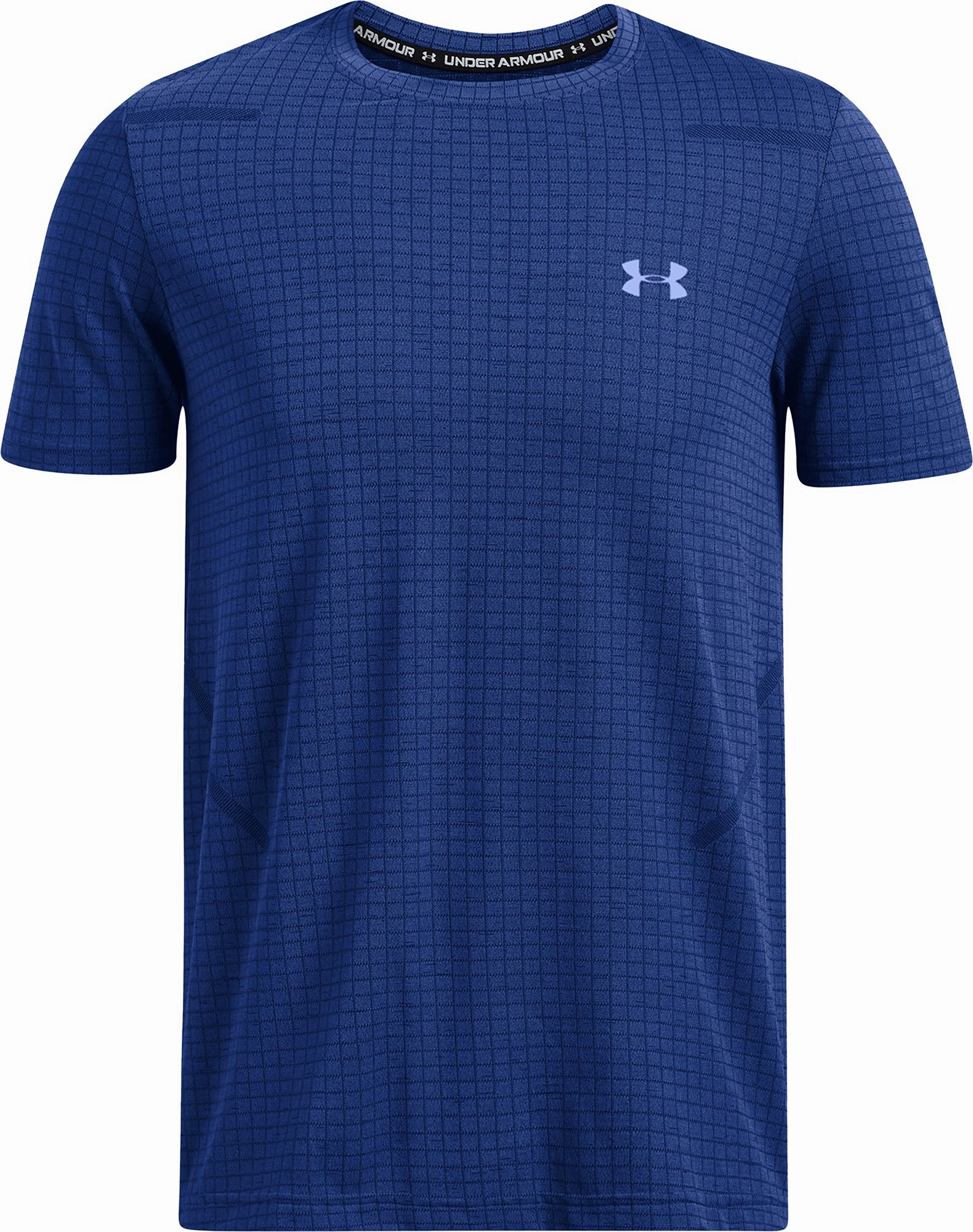 Reflective Safety Accents Hero Mode Under Armour Seamless Grid Short Sleeve Mens Training Top - Blue