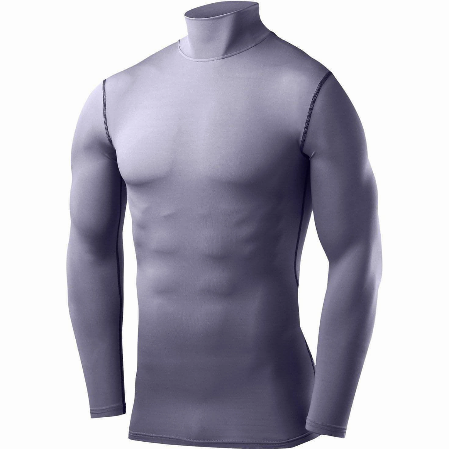 TCA PowerLayer Long Sleeve Mock Mens Compression Top - Grey skincare