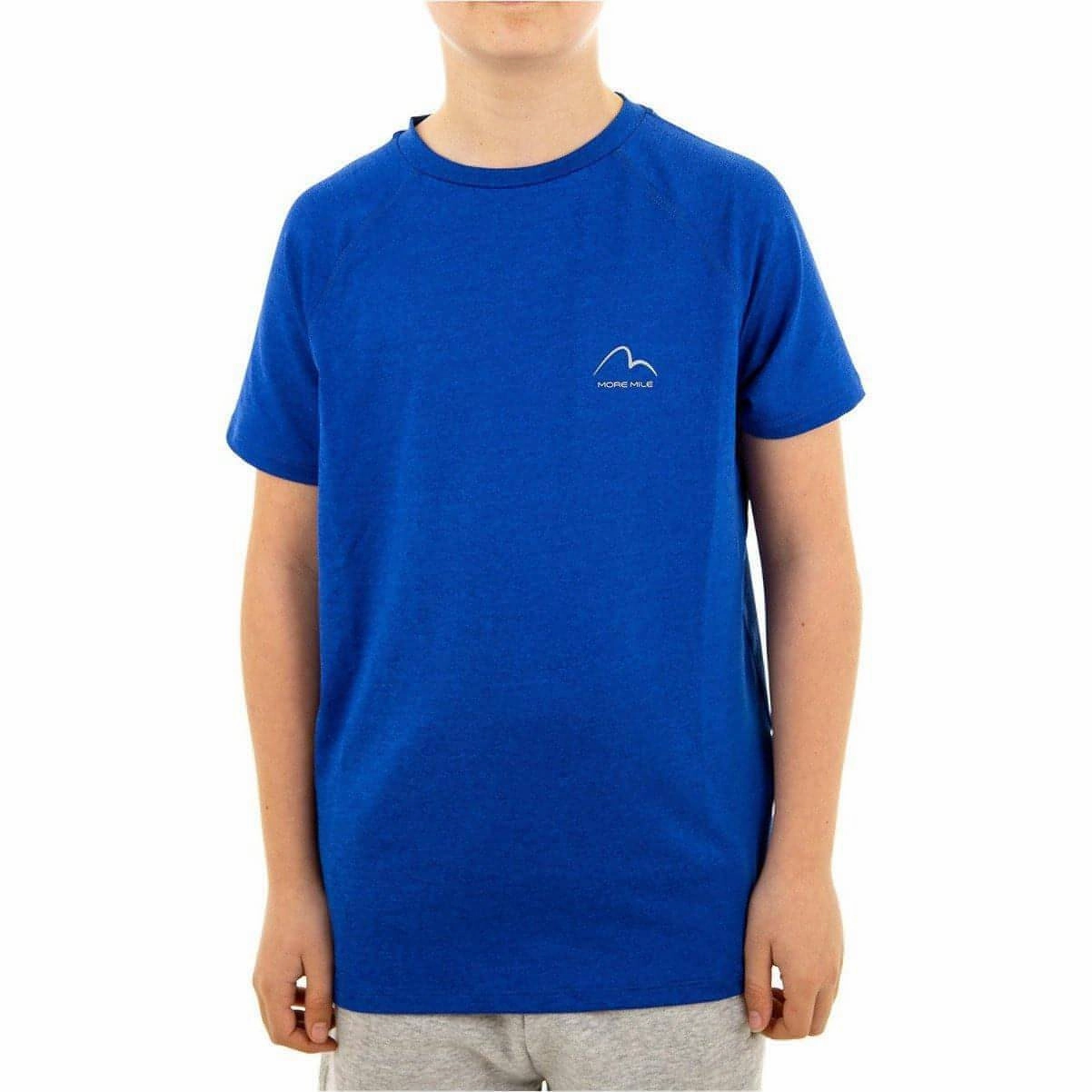 SeamFreeShoulders ReinforcedNeckline More Mile Train To Run Boys Short Sleeve Running Top - Blue