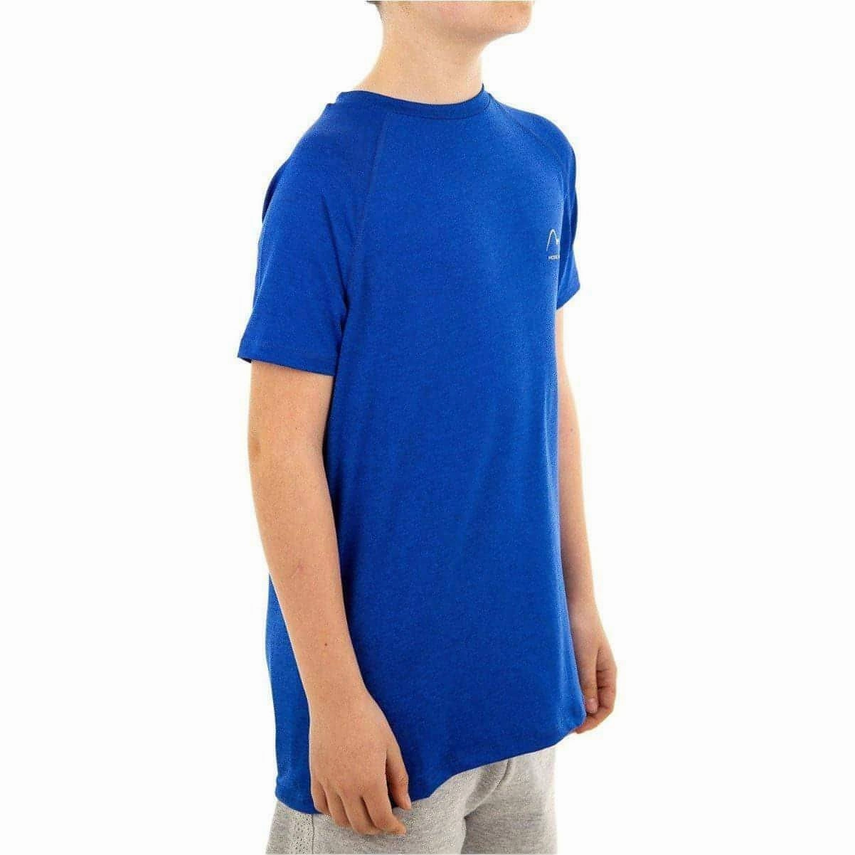 More Mile Train To Run Boys Short Sleeve Running Top - Blue Cozy Comfort Comfy Essentials Wear