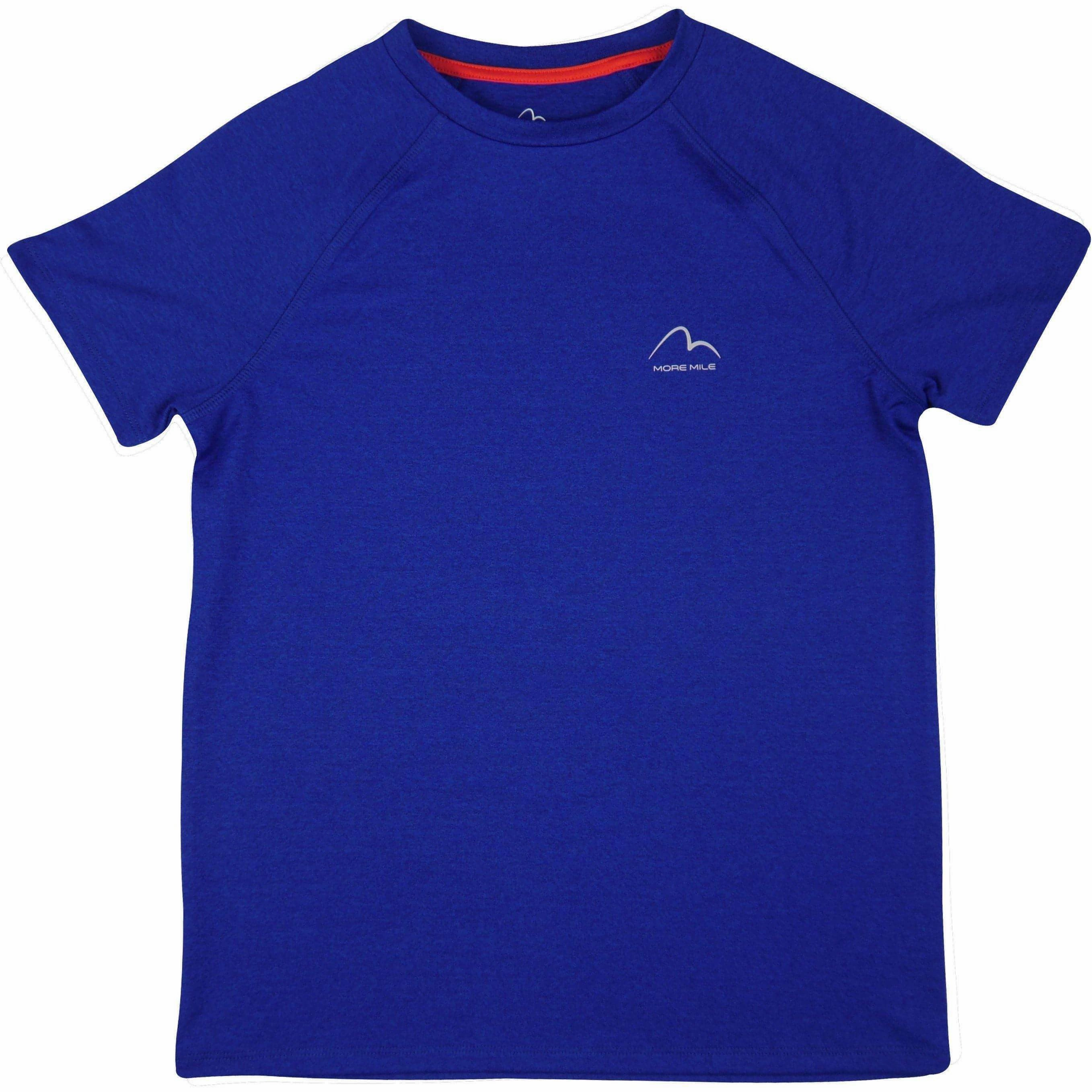 Standard Body Fit More Mile Train To Run Boys Short Sleeve Running Top - Blue