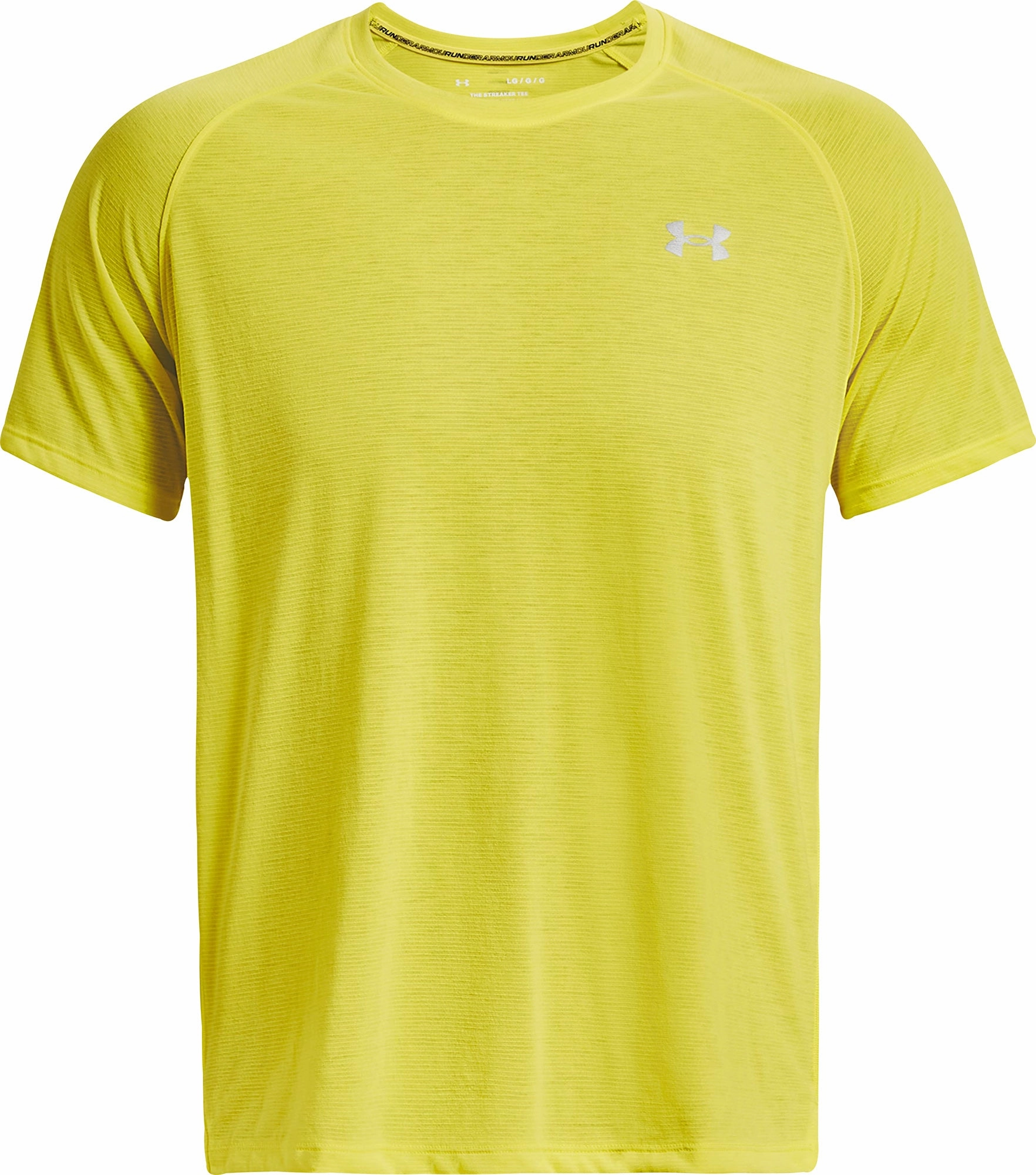 Under Armour Streaker Short Sleeve Mens Running Top - Yellow Relaxed Armhole Cut Weekend Smart Look
