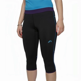 More Mile Prime Womens 3/4 Capri Running Tights - Black Petite-fits-quality-characteristic Double-stitched