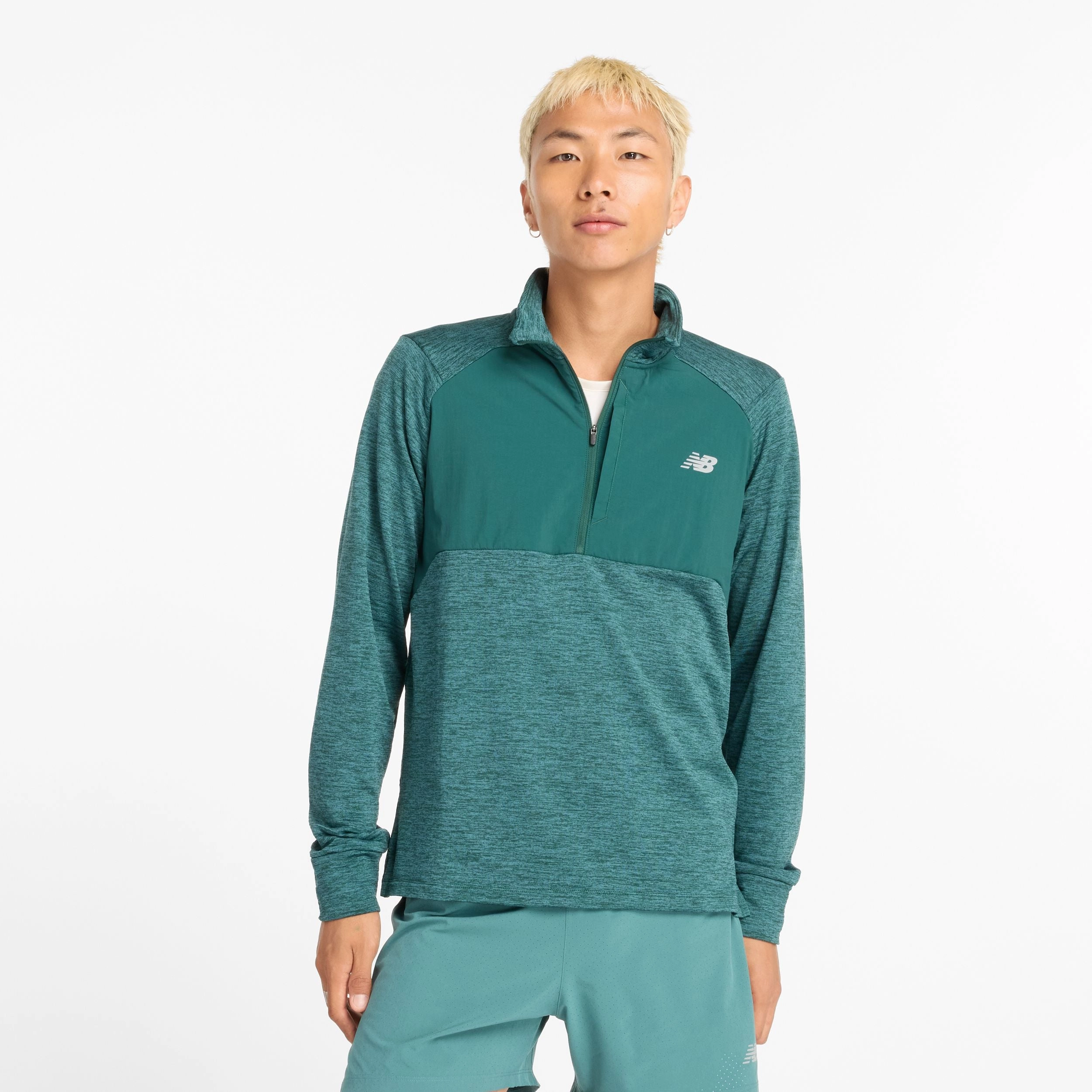 slim New Balance Men's Athletics Heat Grid 1/2 Zip