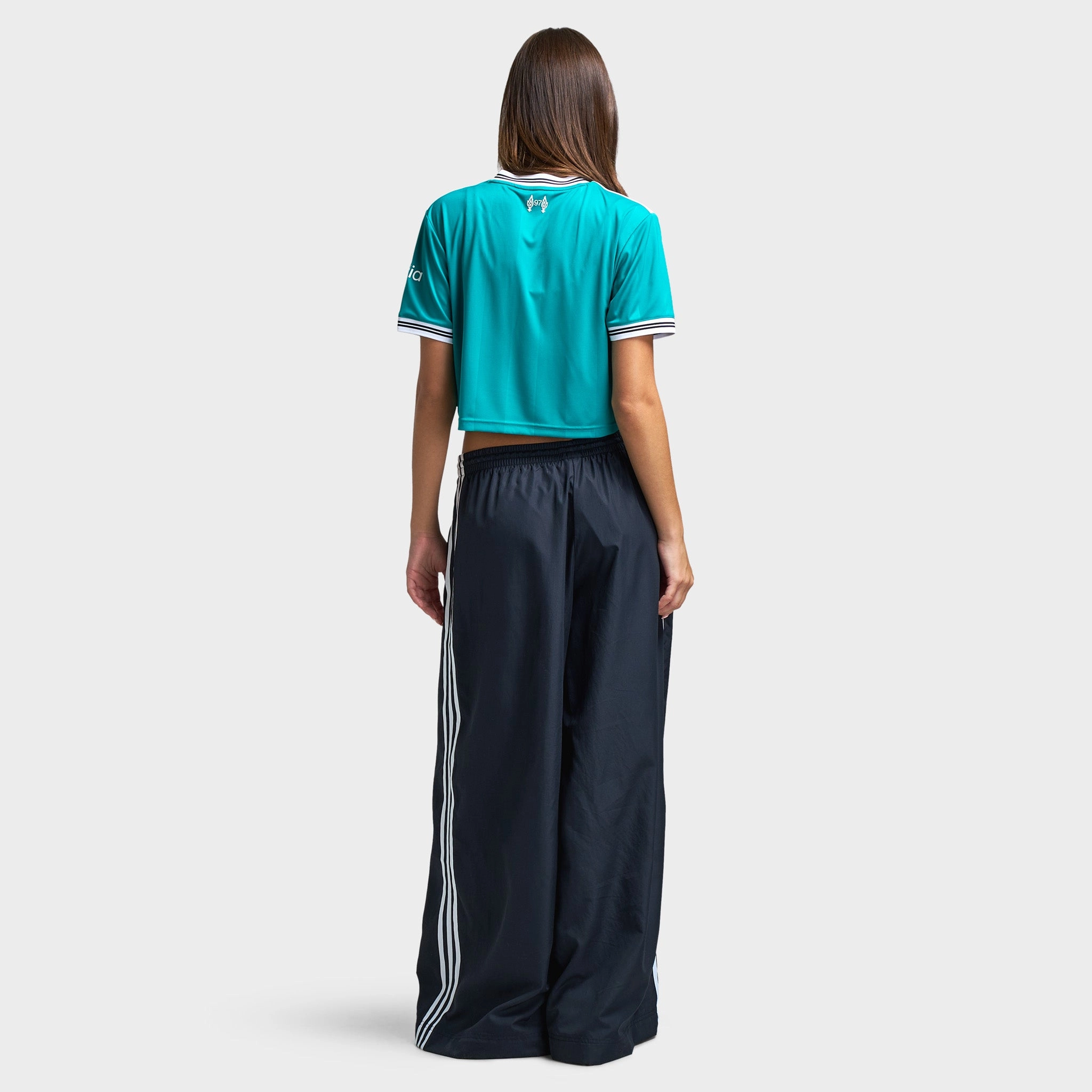 adidas Women's Liverpool 25/26 3rd Cropped Jersey / Sea Green Urban Fashion Look