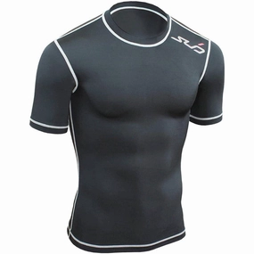 Chilly Comfort Wear Sub Sports Dual All Seasons Short Sleeve Junior Compression Top - Black