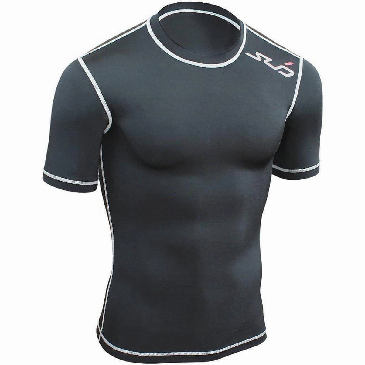 string venue Movement-Ready Gear Sub Sports Dual All Seasons Short Sleeve Junior Compression Top - Black