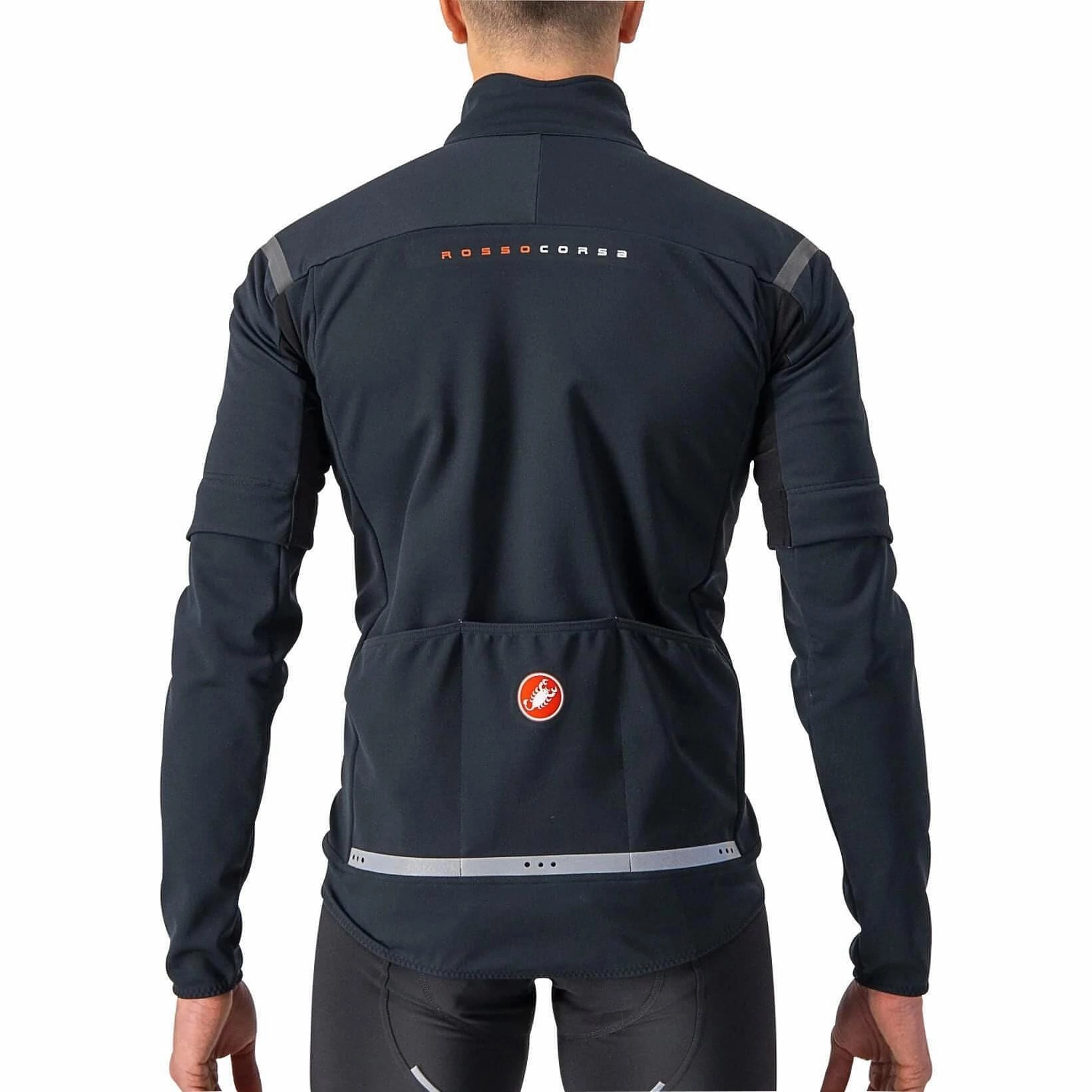 Castelli Perfetto RoS 2 Convertible Mens Cycling Jacket - Black Flexible Quilted Panels