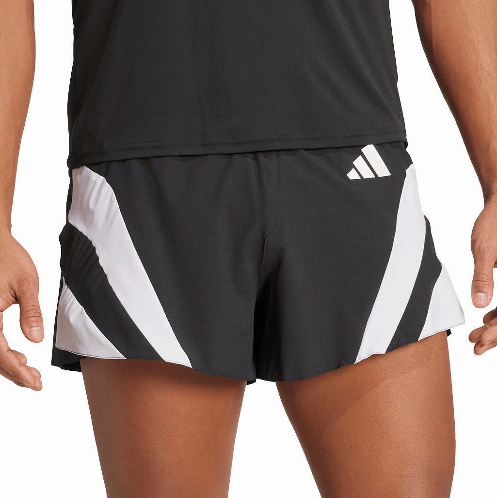 adidas Adizero Archive Gel 3 Inch Mens Running Shorts - Black Layered Panel Design print