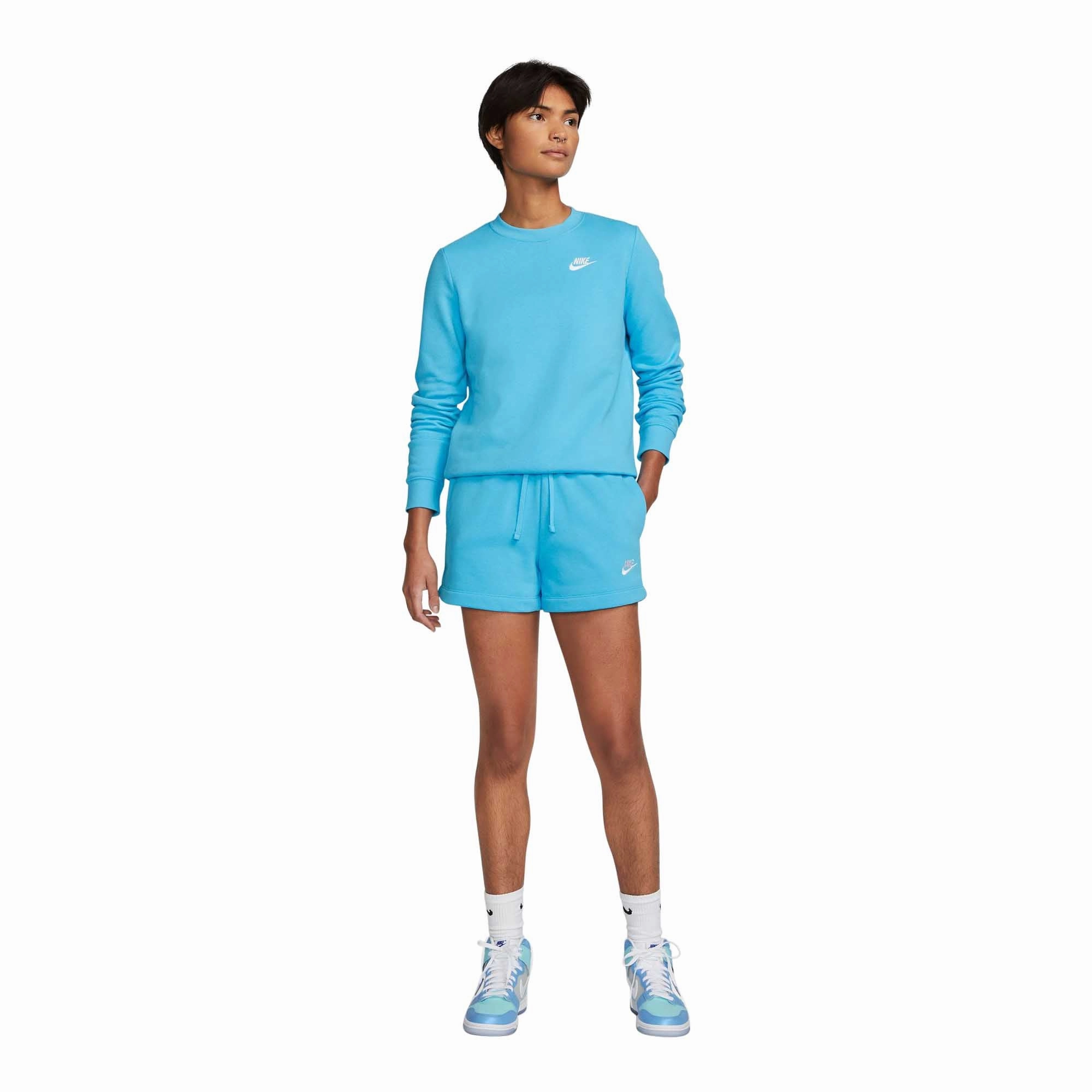 EcoFriendly Material Nike Sportswear Club Fleece 'Blue' Women's Mid-Rise Shorts