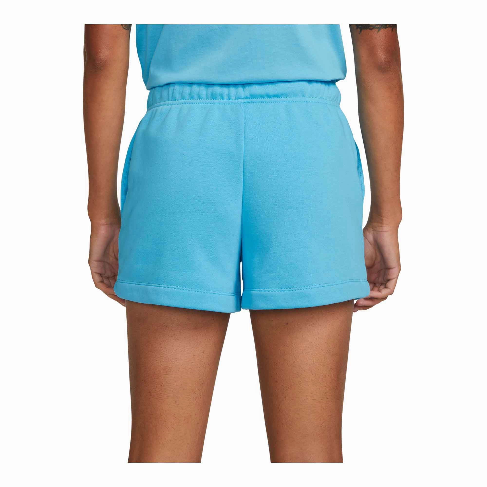 Breathable Material Opaque Tone Nike Sportswear Club Fleece 'Blue' Women's Mid-Rise Shorts