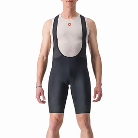 Castelli Entrata 2 Mens Cycling Bib Shorts - Black Double Stitched Seams Athletic Comfort