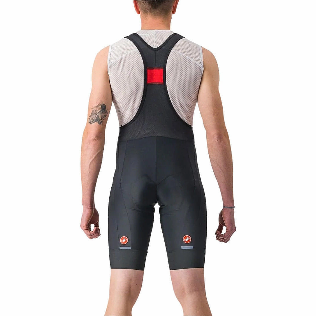 Flexible Gusset Practical Wear Castelli Entrata 2 Mens Cycling Bib Shorts - Black