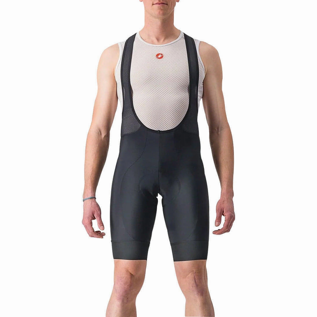 Castelli Entrata 2 Mens Cycling Bib Shorts - Black Double Stitched Seams Athletic Comfort
