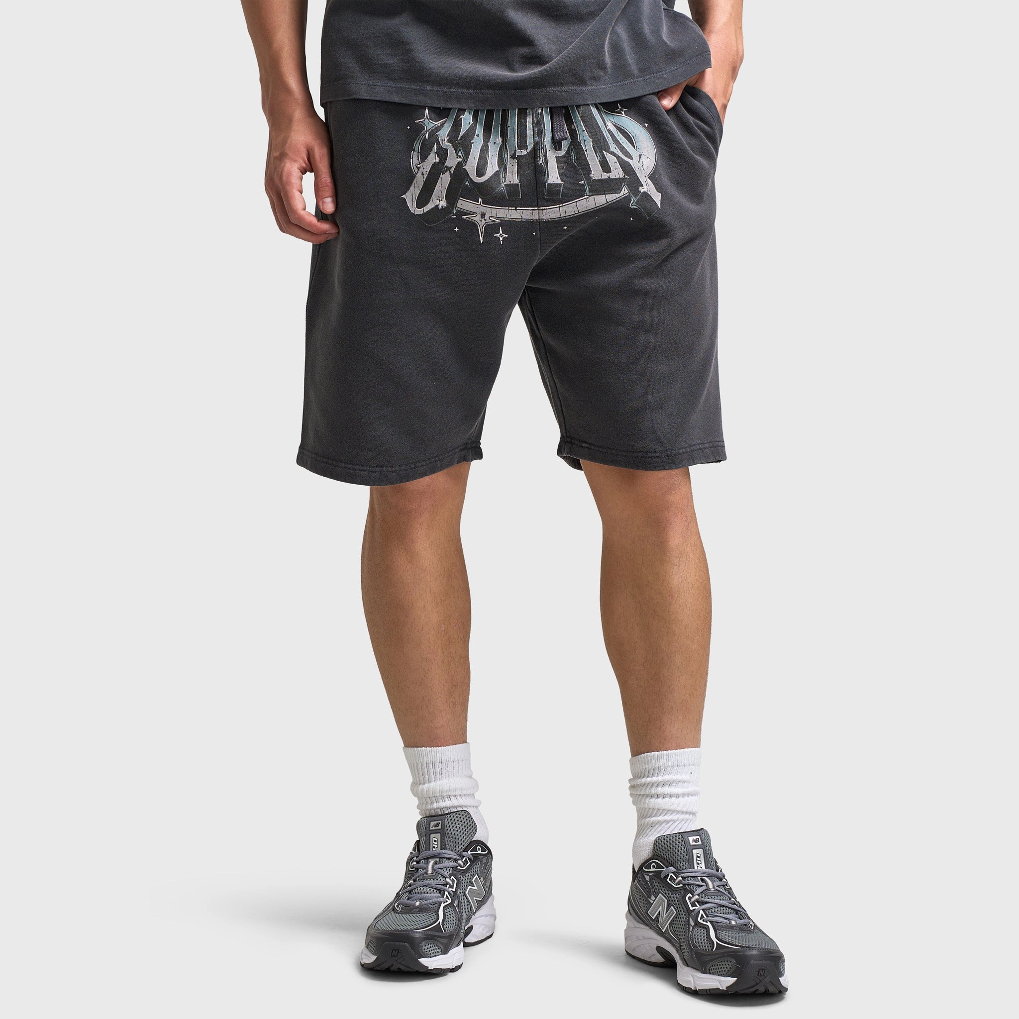 Supply & Demand Chrome Star Shorts / Washed Black Clean Feel