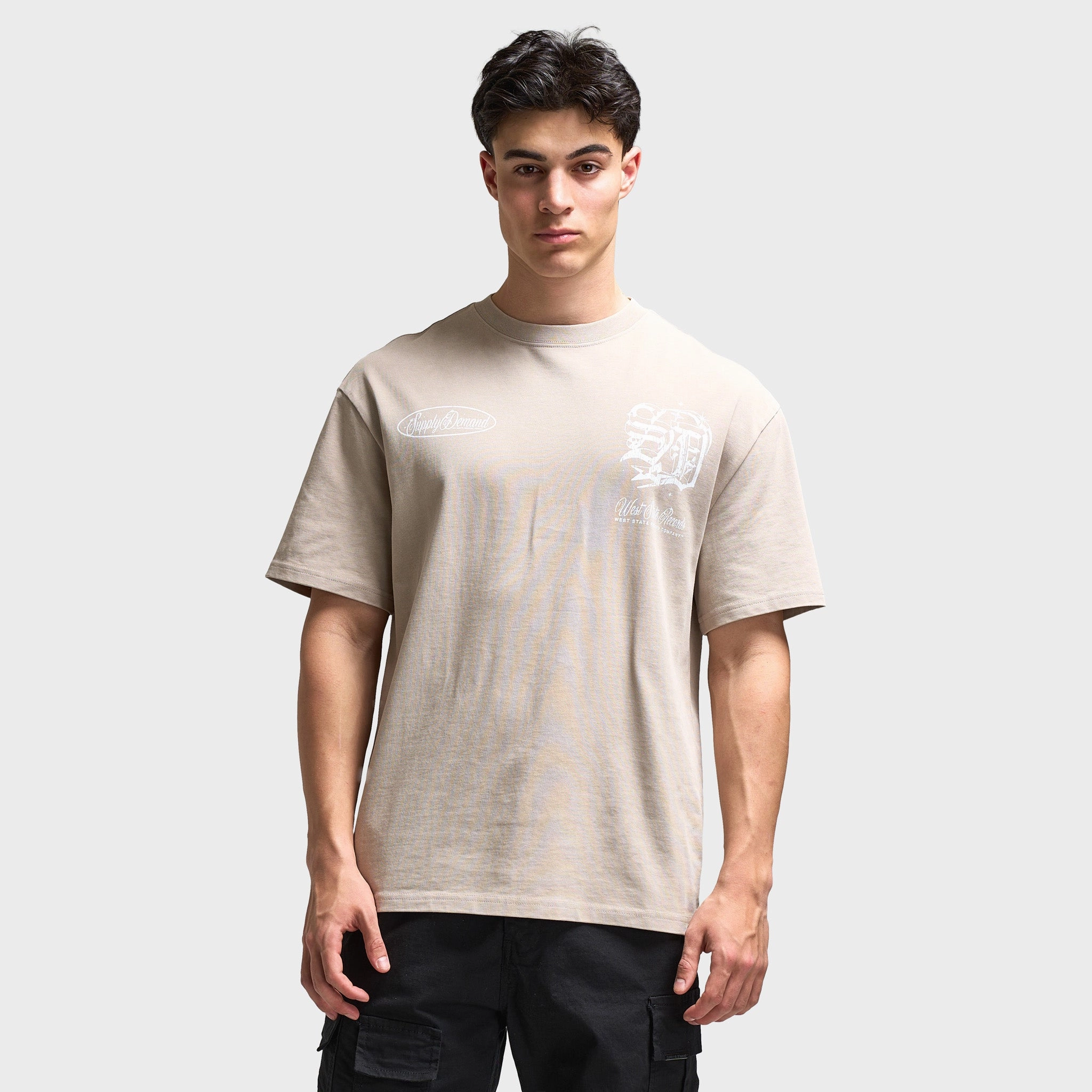 Supply & Demand Finley Graphic T-Shirt / Washed Taupe Moisture Lock Layer