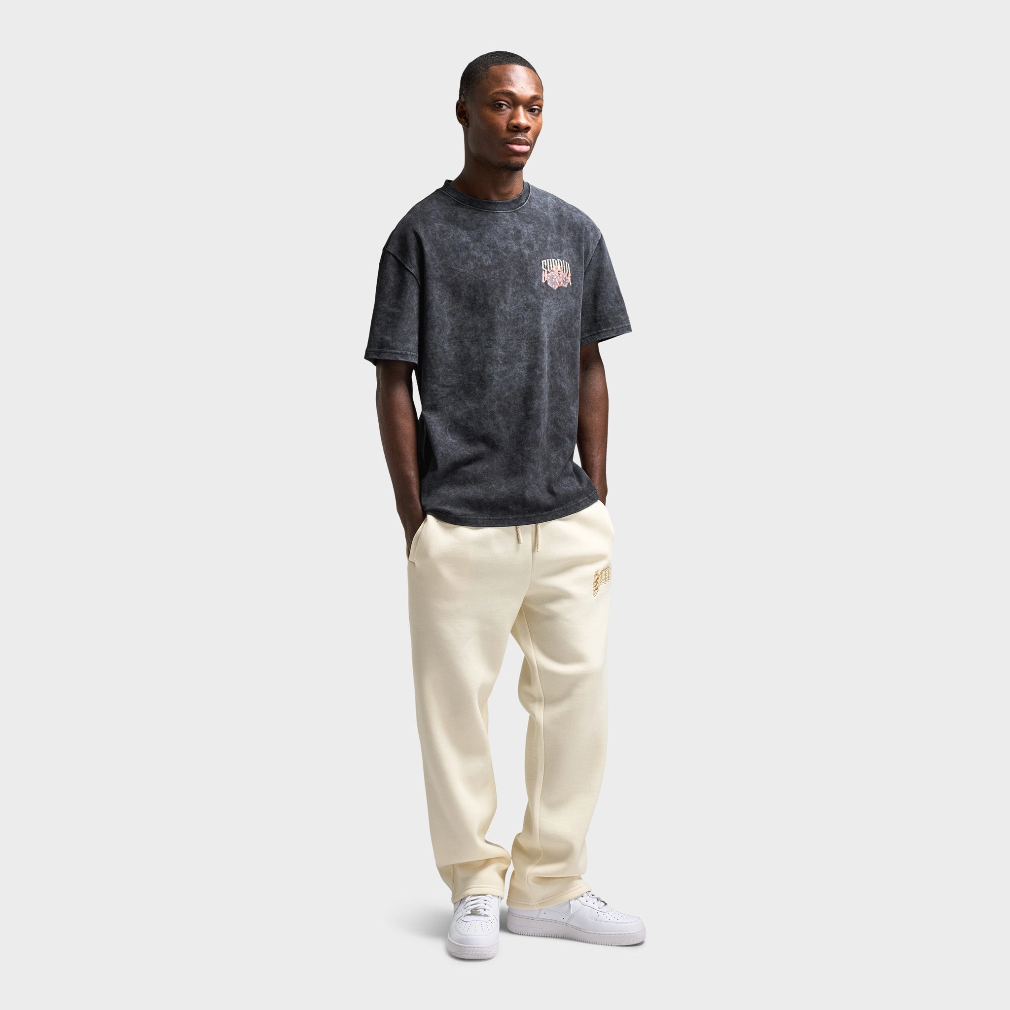 Supply & Demand Fire Dice Graphic T-Shirt / Washed Black Feedback - responsive Quick Dry Fabric