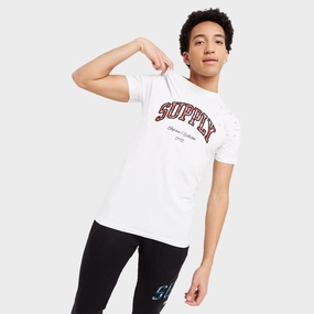 Weapon - mounting Flatlock Seams Supply & Demand Team Splatter T-Shirt / Optic White