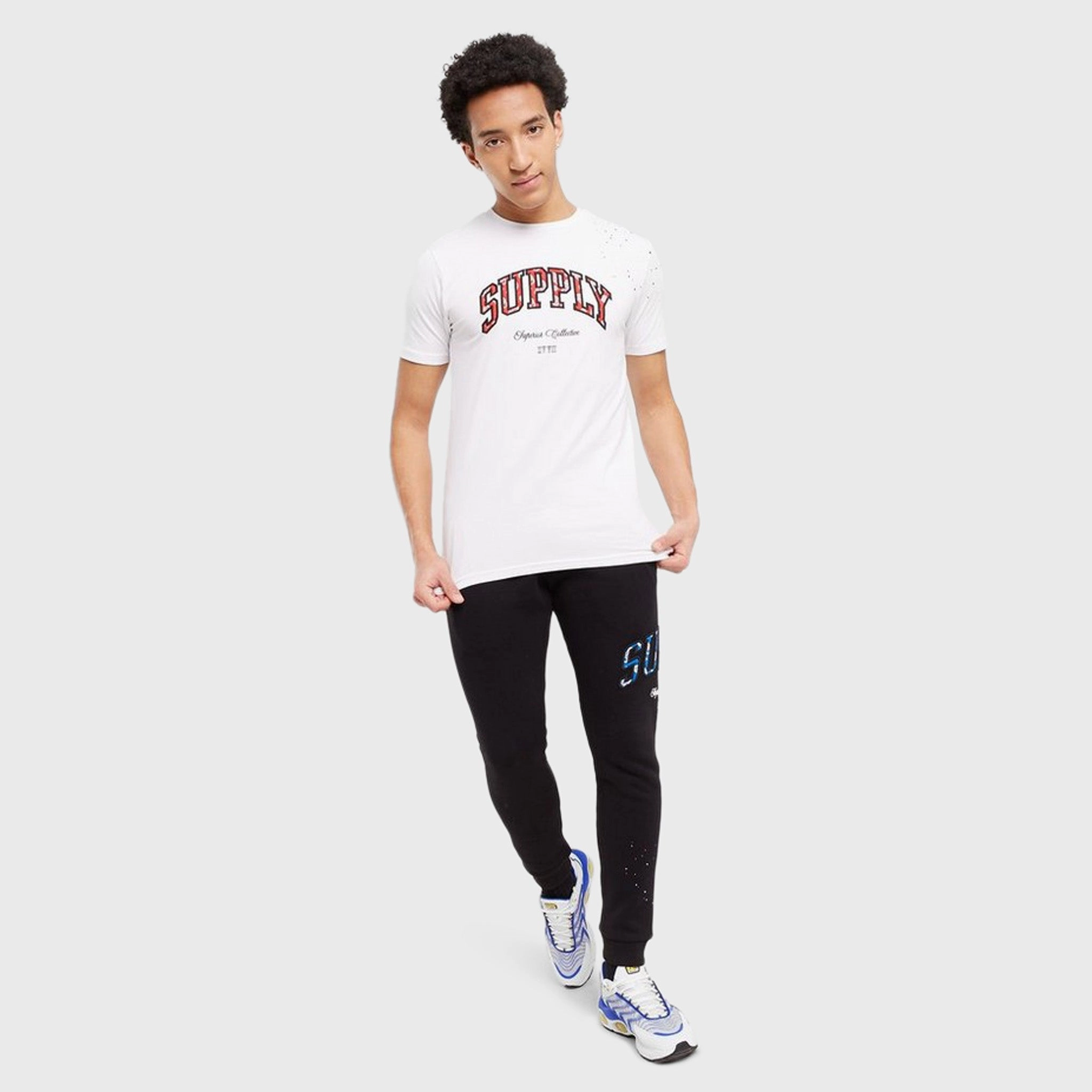 Wicking Technology Supply & Demand Team Splatter T-Shirt / Optic White