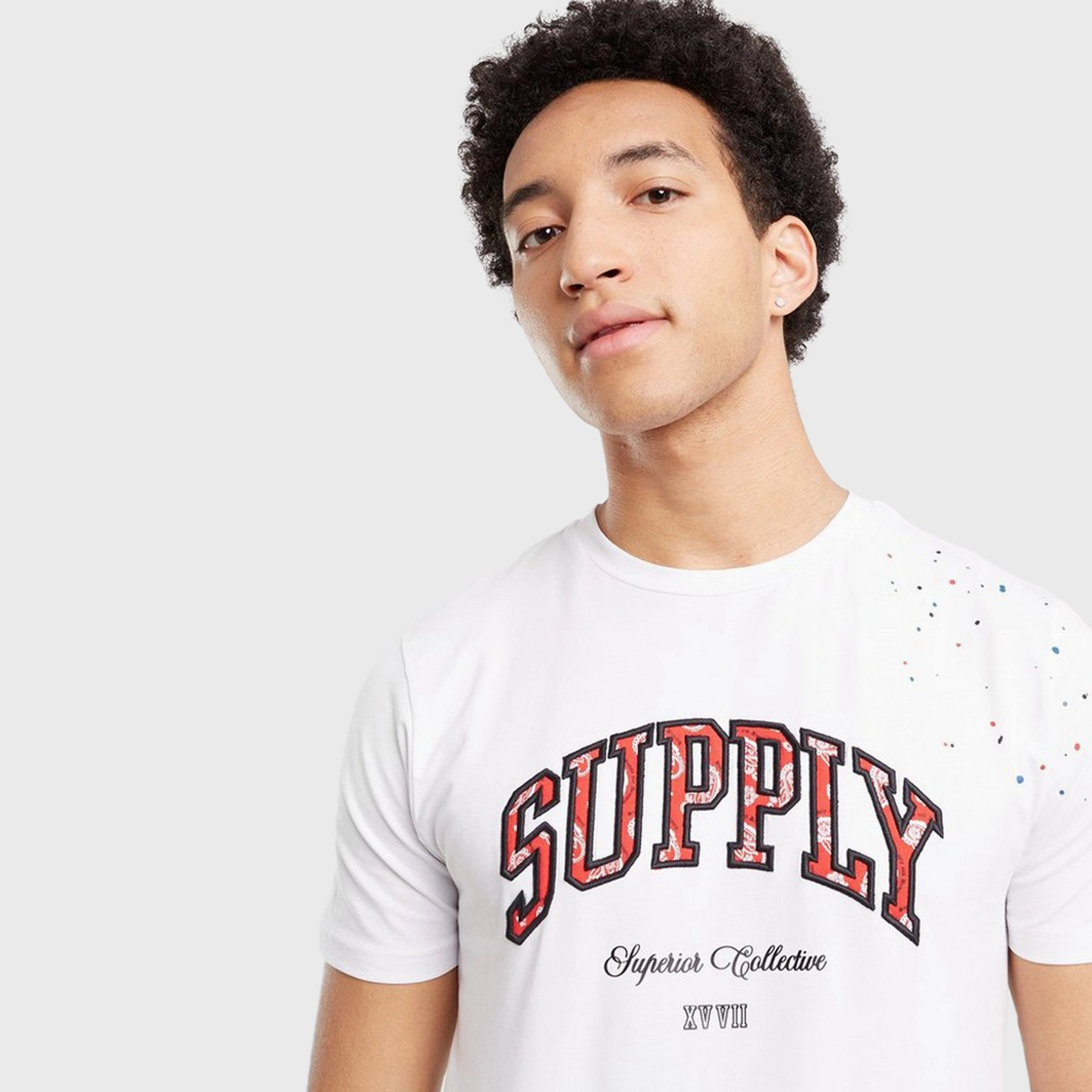 EasyCare Fabric Supply & Demand Team Splatter T-Shirt / Optic White