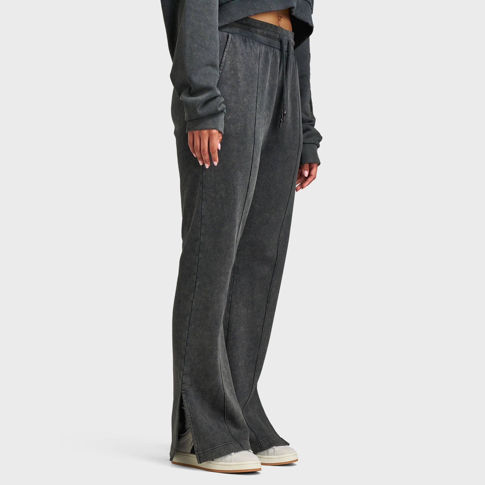 Supply & Demand Women's Monair Split Flare Pants / Grey Wash DoubleLayered Fabric Rare