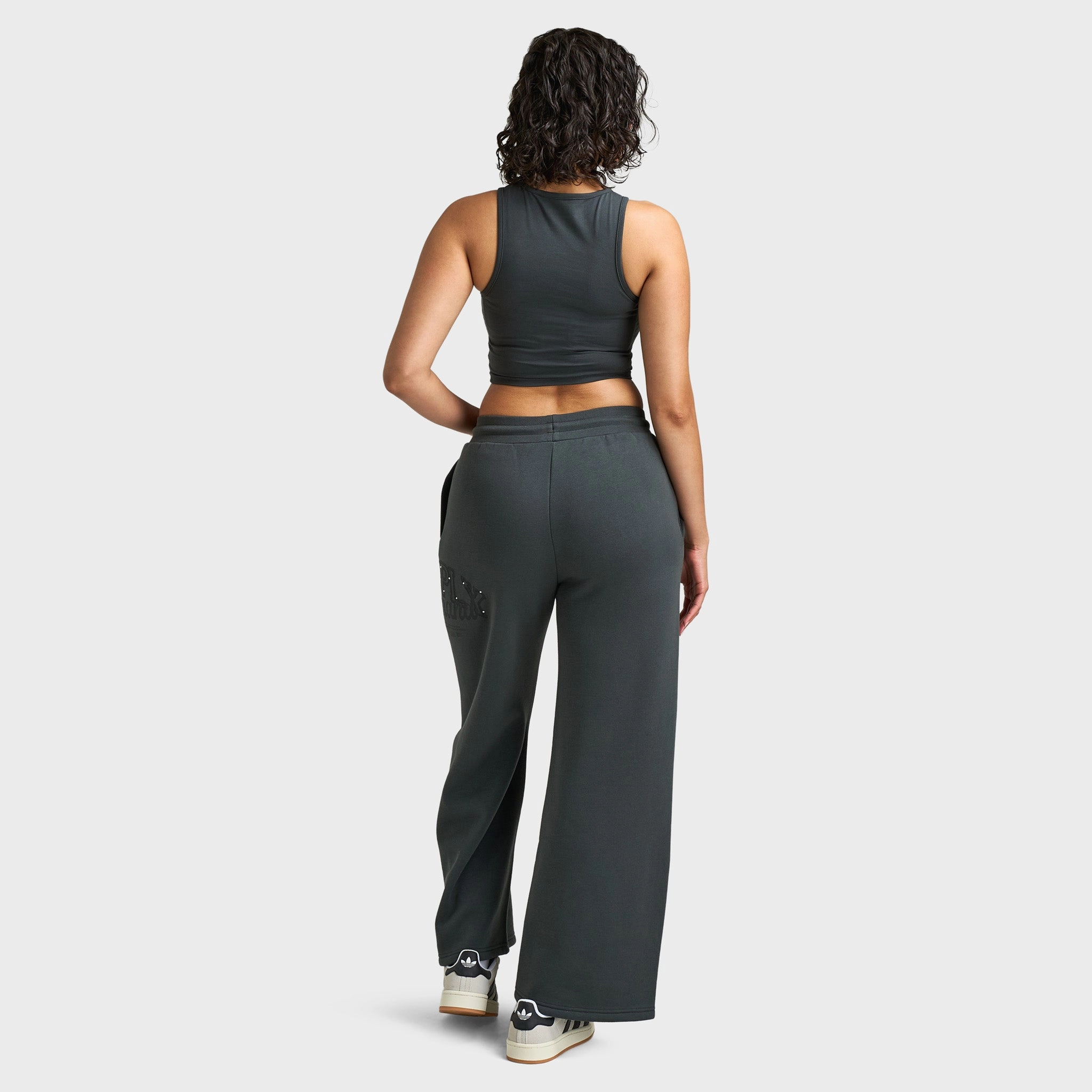 Supply & Demand Women's Spray Tank / Dark Grey With Diamantes Trendy Layering Comfortable Style