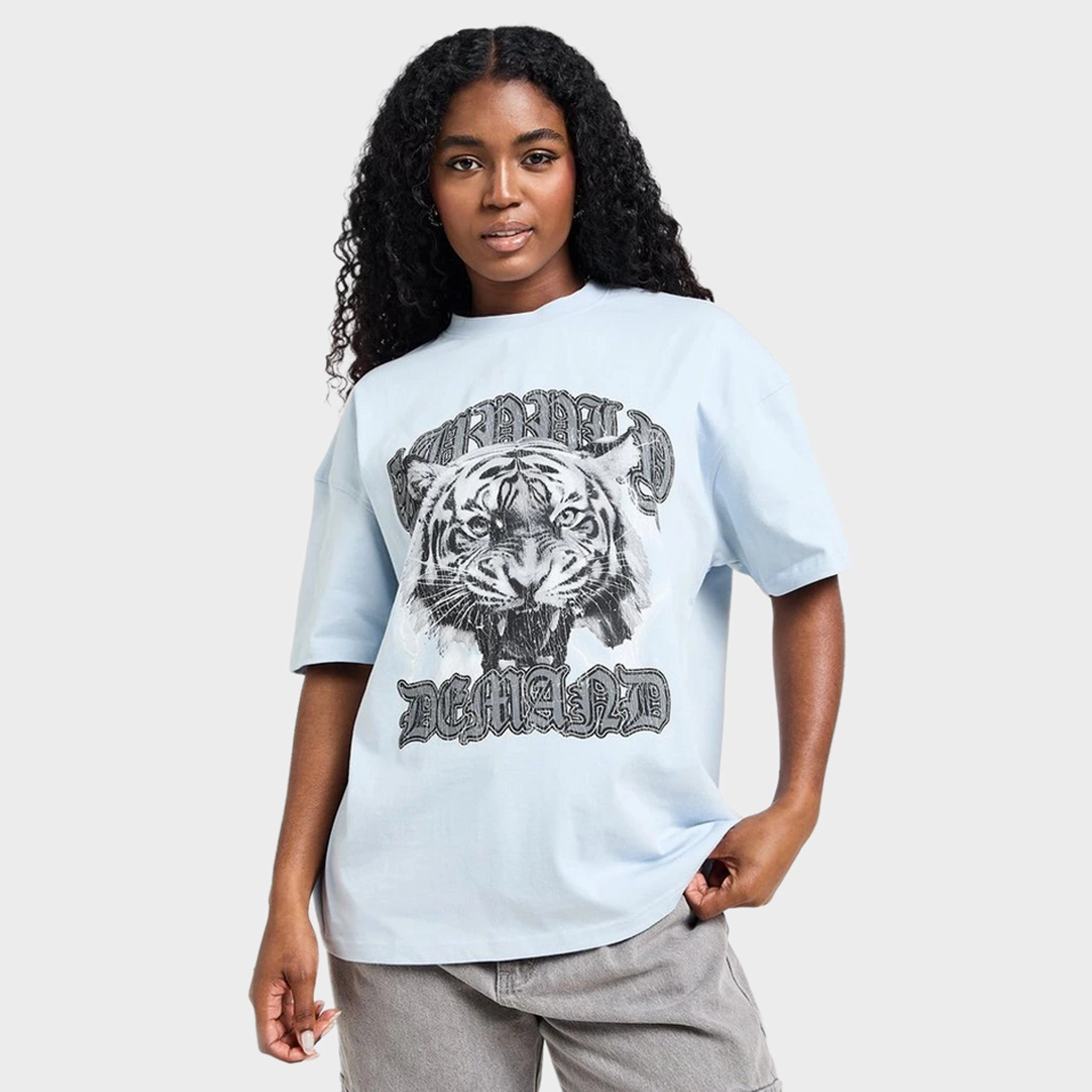 Classic Supply & Demand Women's Tiger Graphic T-Shirt / Niagara Mist