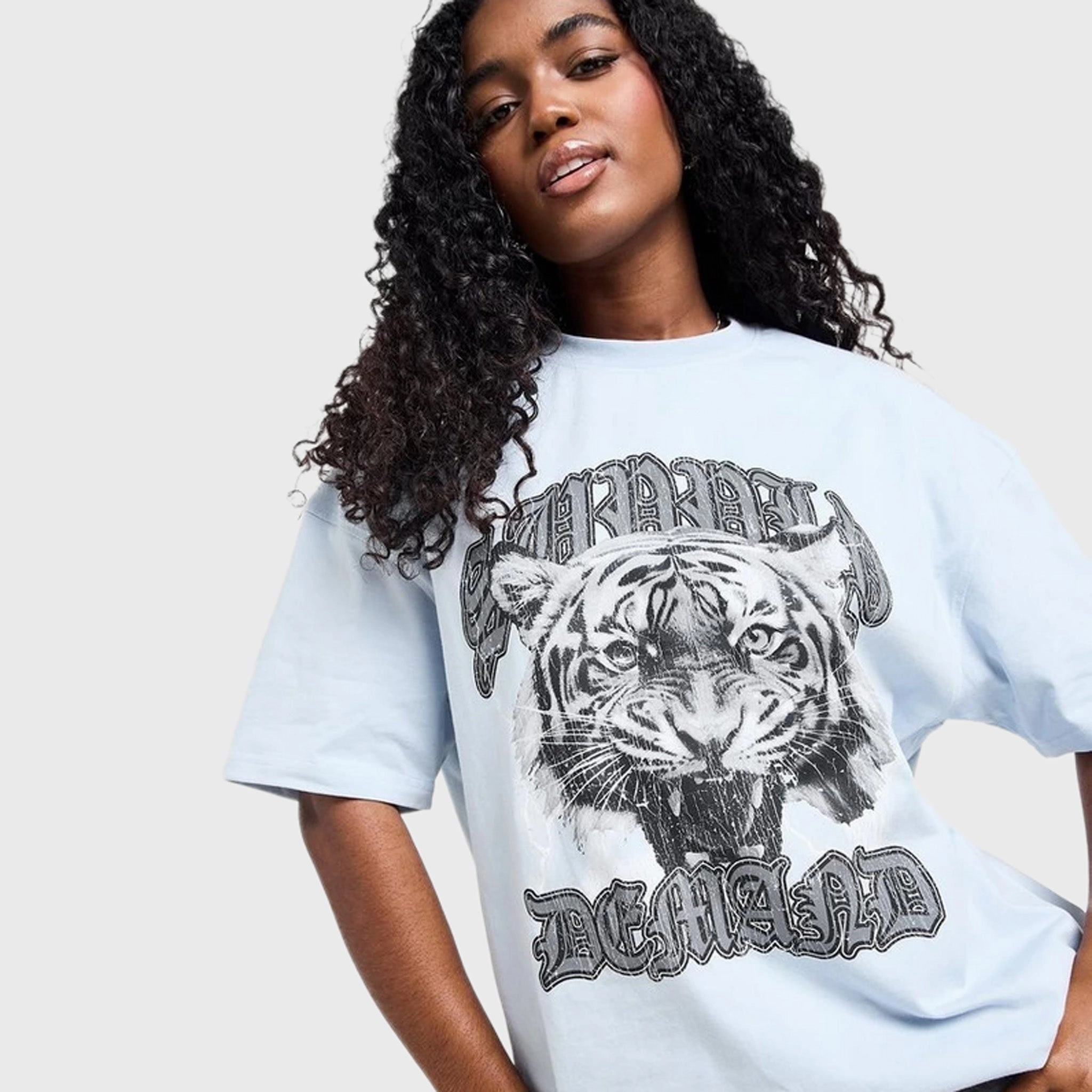 Supply & Demand Women's Tiger Graphic T-Shirt / Niagara Mist Modern Style Trend