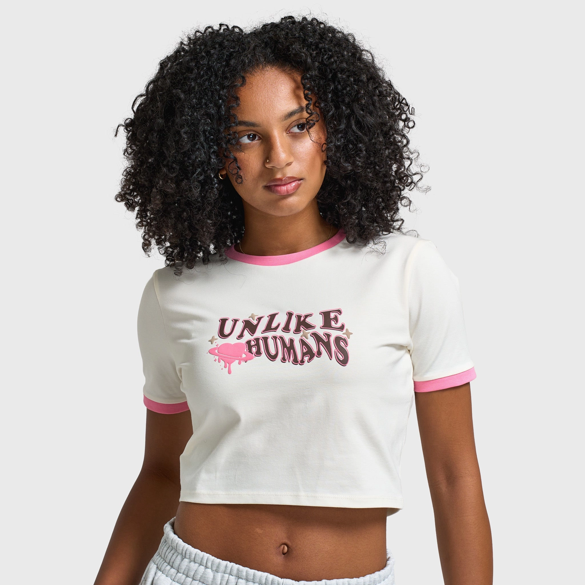 Sleeveless freedom Unlike Humans Women's Wave Slim T-shirt / Tofu