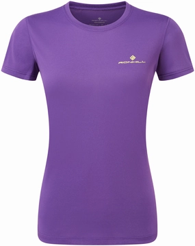 Smooth Jersey Texture Ronhill Core Short Sleeve Womens Running Top - Purple