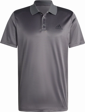 Pure Fit adidas Designed To Move 3 Stripes Mens Training Short Sleeve Polo Shirt - Grey