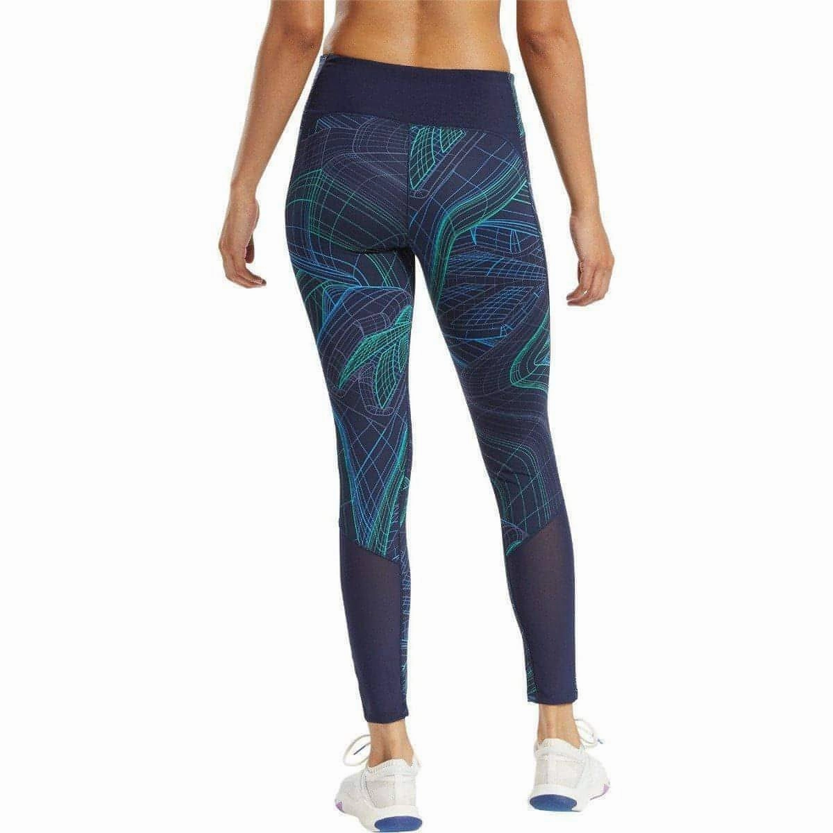 Capri-style Reebok Lux Perform Mid Rise Womens Long Training Tights - Navy