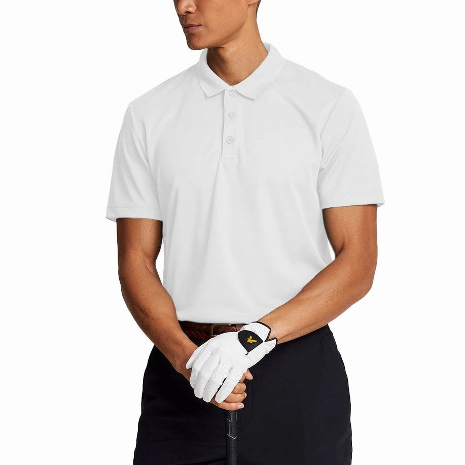 Soft Jersey Fabric Lyle & Scott Tonal Tech Golf Polo Shirt - White