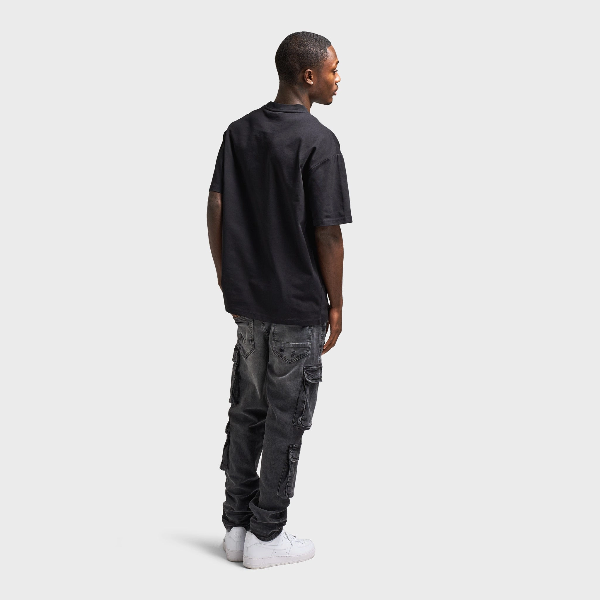 Supply & Demand Klink Graphic T-Shirt / Black Sweat Wicking Properties Drop Hem