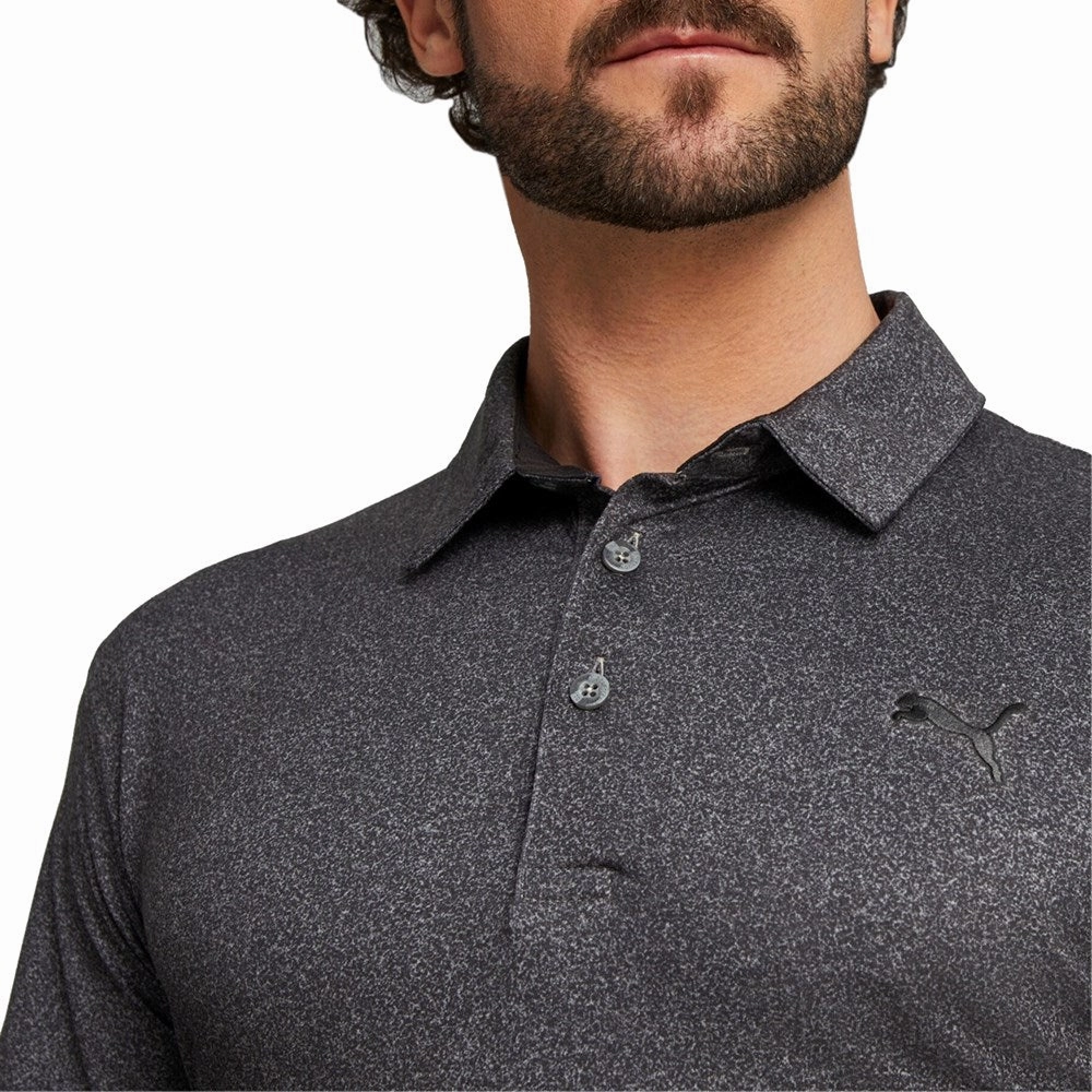Puma Cloudspun Primary Golf Polo Shirt - Puma Black Sustainable Production Certification