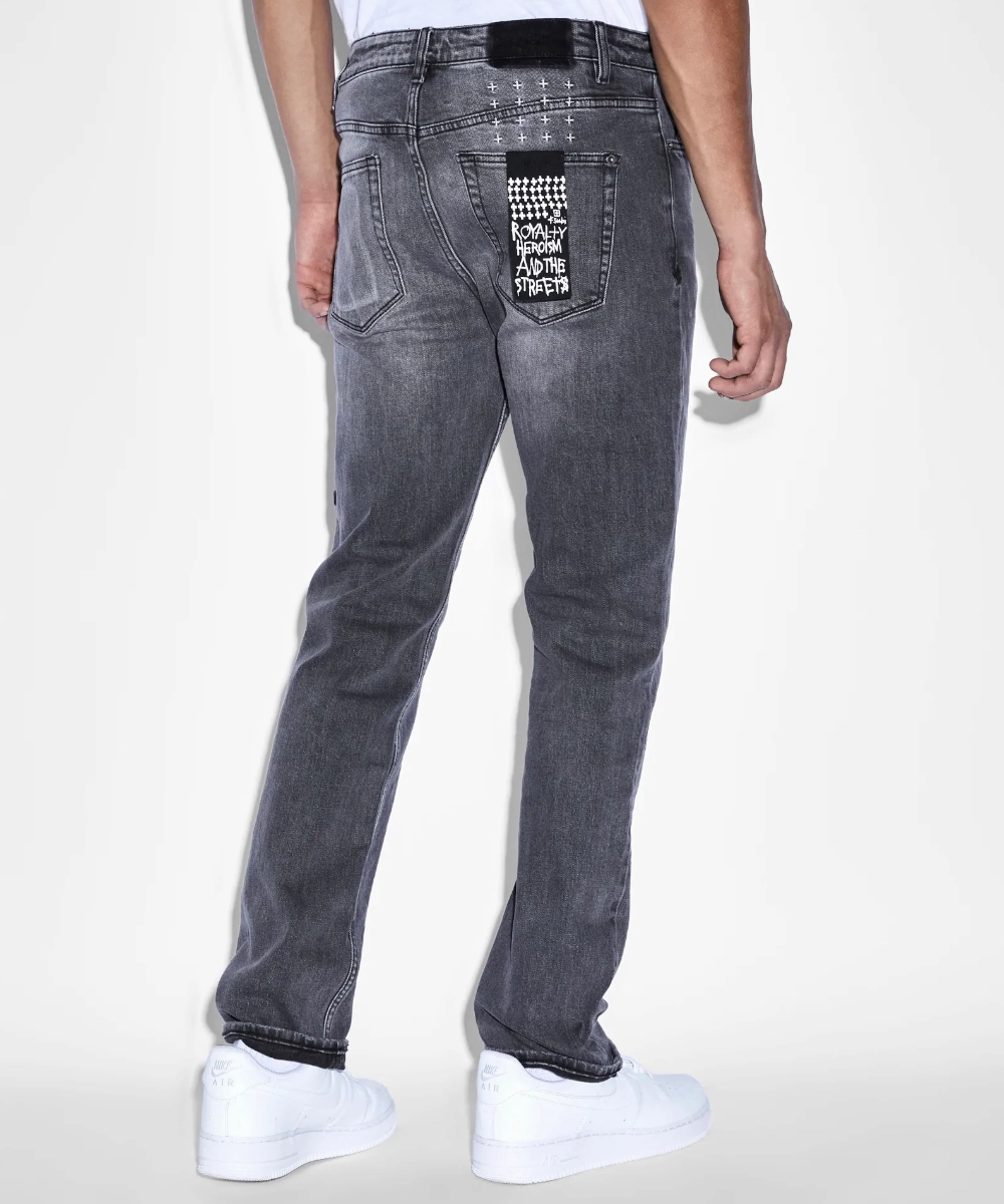 UniversalFit DurableStitching Ksubi Hazlow Skar Denim Jeans (Black)