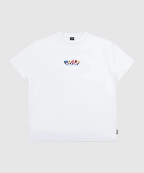 WNDRR Blocked Box Fit Tee (White) MoistureWicking Technology Design Glow