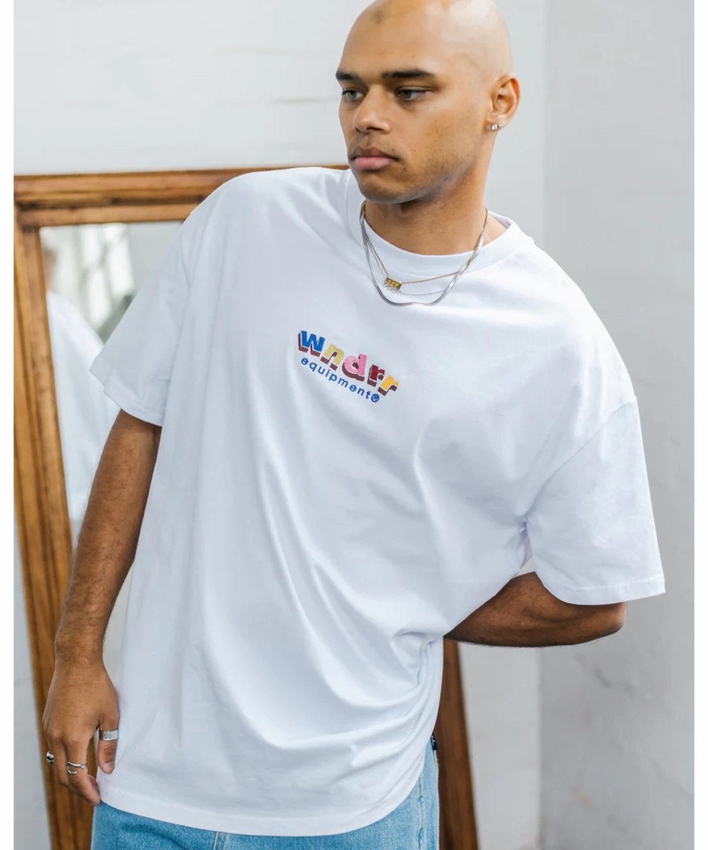 WNDRR Blocked Box Fit Tee (White) Craft Edge Hot Core