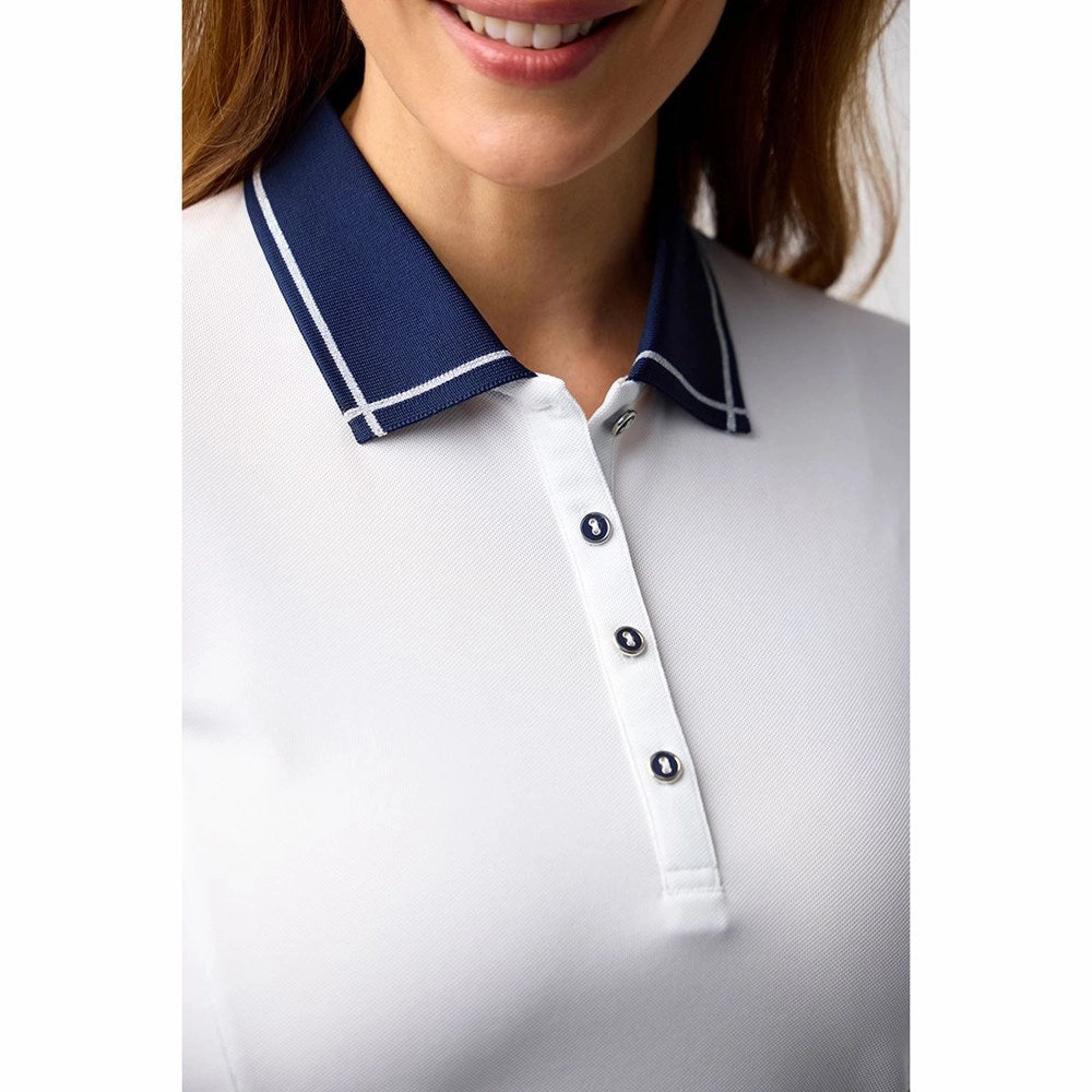 Office To Dinner Glenmuir Women's Zara Performance Golf Shirt - White/ Navy