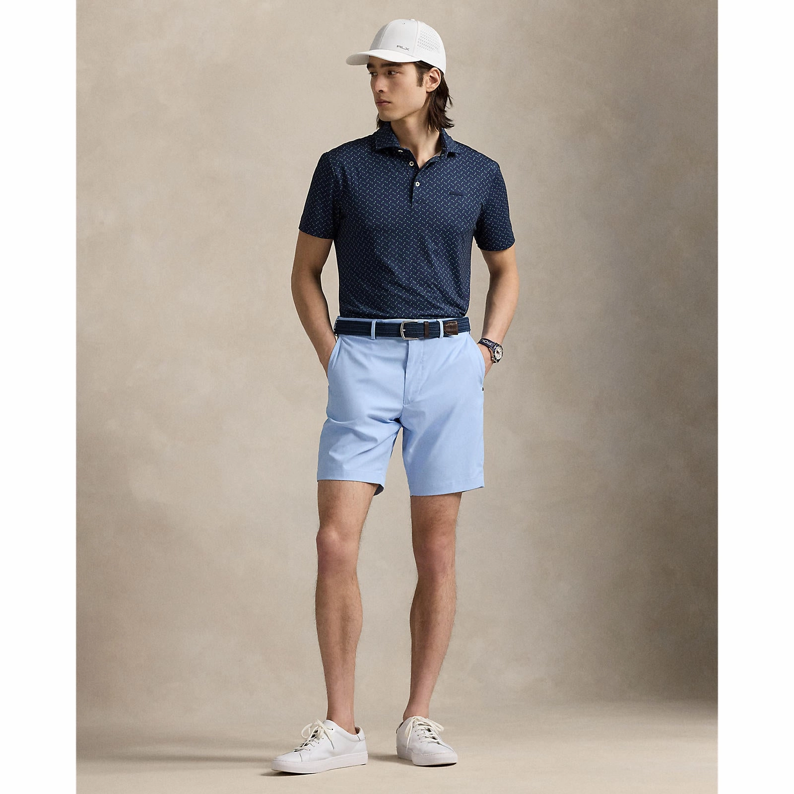 RLX Ralph Lauren Printed Lightweight Airflow Golf Polo Shirt - Multi Deco Toss Refined Navy Summer Party Smart Outfit