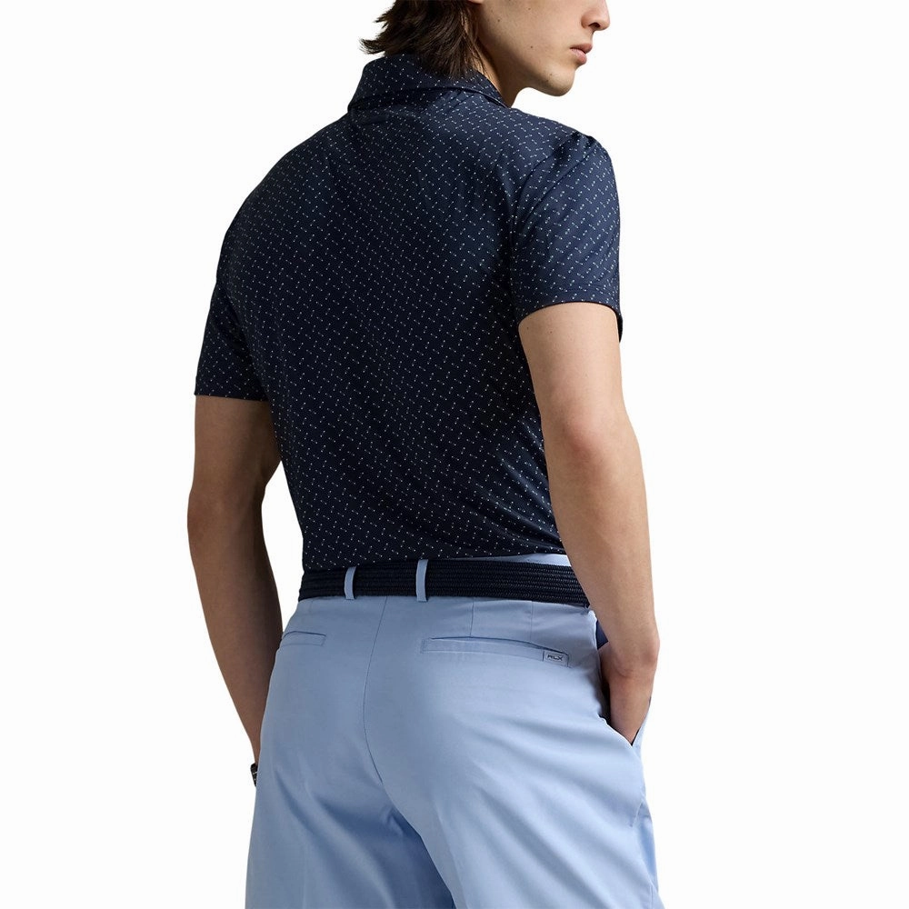 RLX Ralph Lauren Printed Lightweight Airflow Golf Polo Shirt - Multi Deco Toss Refined Navy ButtonDown Collar