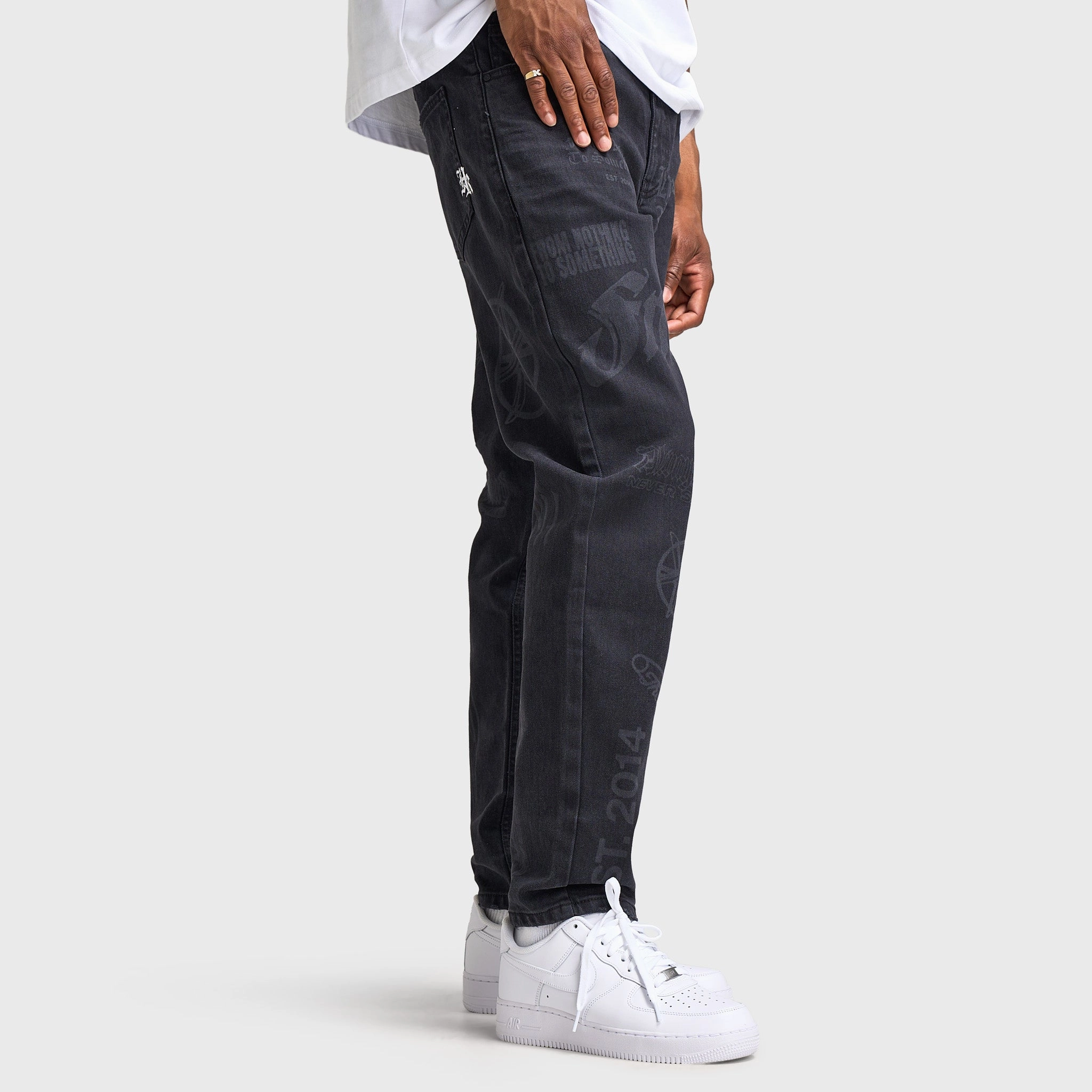 LowProfile Silhouette Hoodrich Ironchrome Denim Jeans / Black