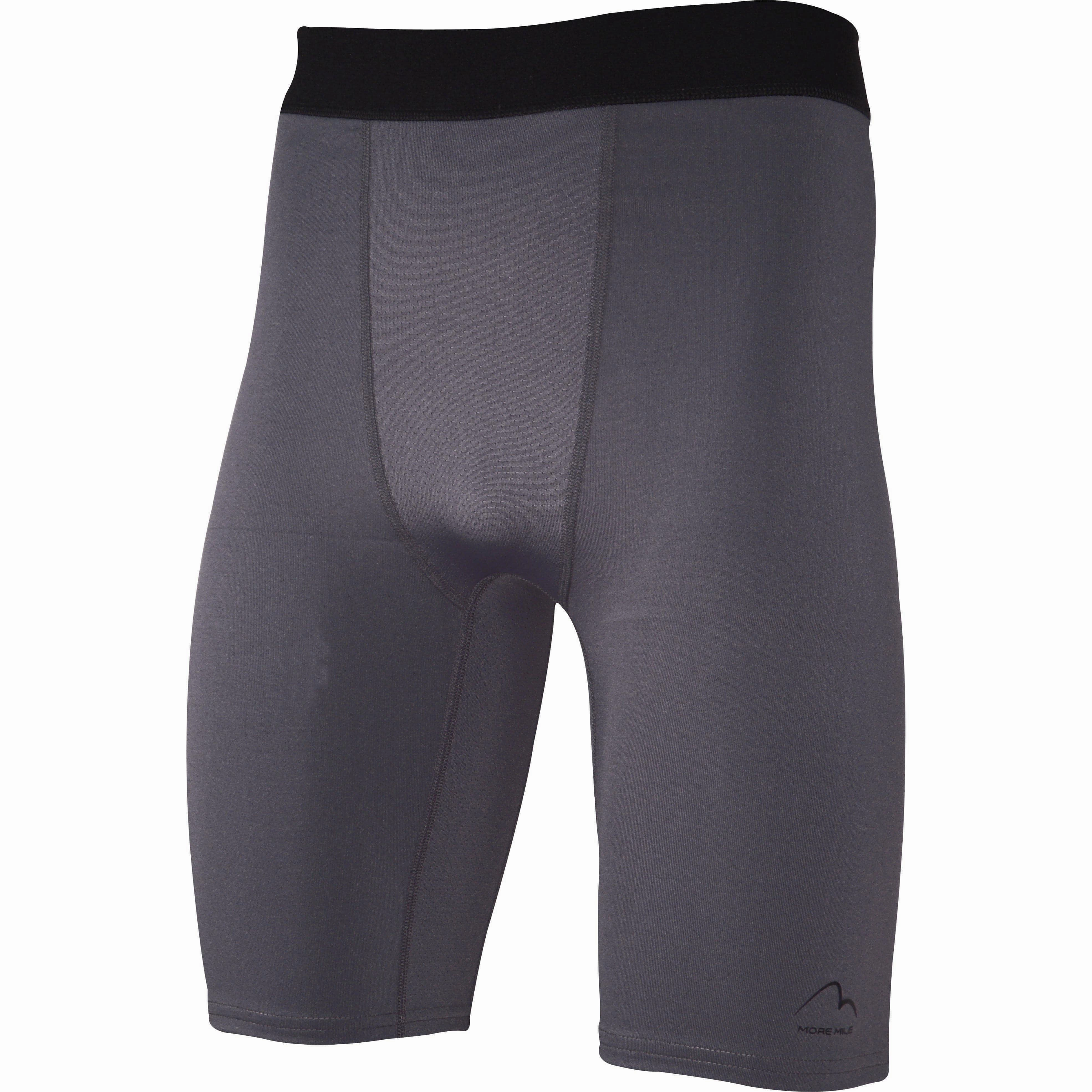 Non Chafing Cuffs More Mile Warrior Baselayer Mens Short Running Tights - Grey