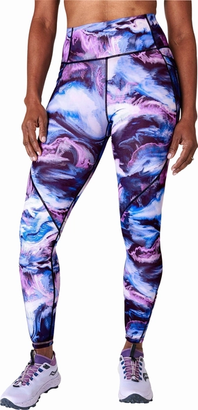 Sweaty Betty Power Pro Womens Long Training Tights - Blue Bio Glow UVProtectionFinish