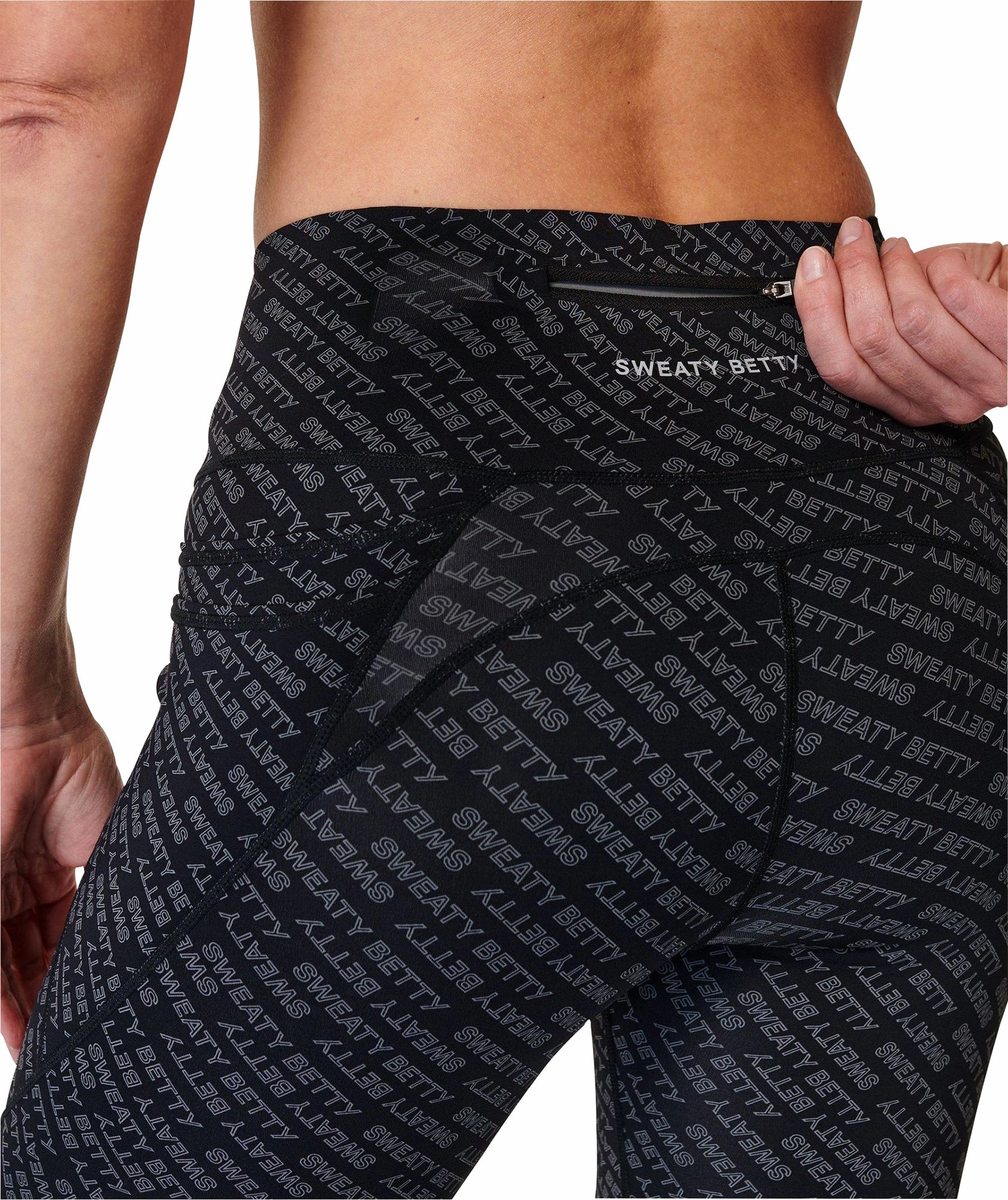 Sweaty Betty Power Pro Womens Long Training Tights - Grey HighCollared Design Swim Easy