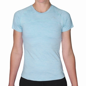 Chill Comfort Look layerable More Mile Heather Short Sleeve Girls Running Top - Blue