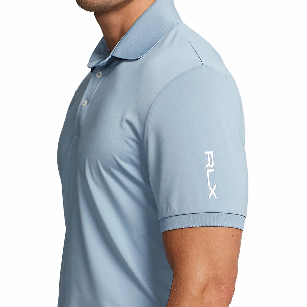 RLX Ralph Lauren Solid Airflow Performance Polo Golf Shirt - Vessel Blue SingleJersey Knit