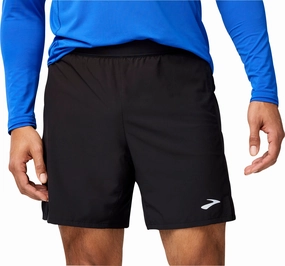 Eco Friendly Fabric Brooks 7 Inch Journey 2 In 1 Mens Running Shorts - Black